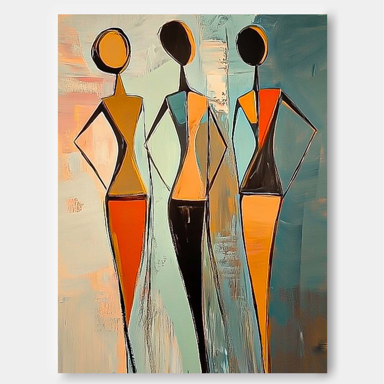 Wall Art People Minimalist Geometric Figure