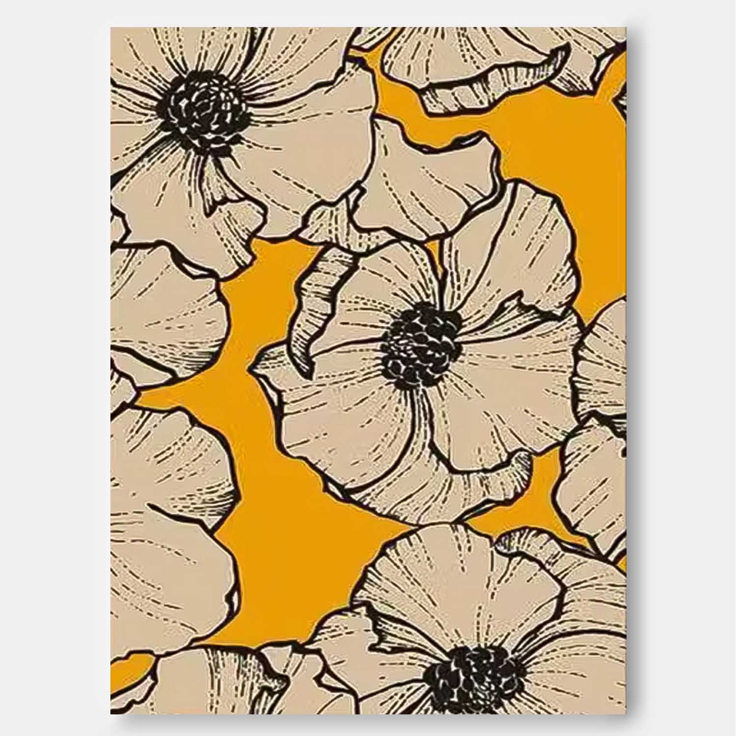 Wall Art Graphic Flower Bold Retro Artistic