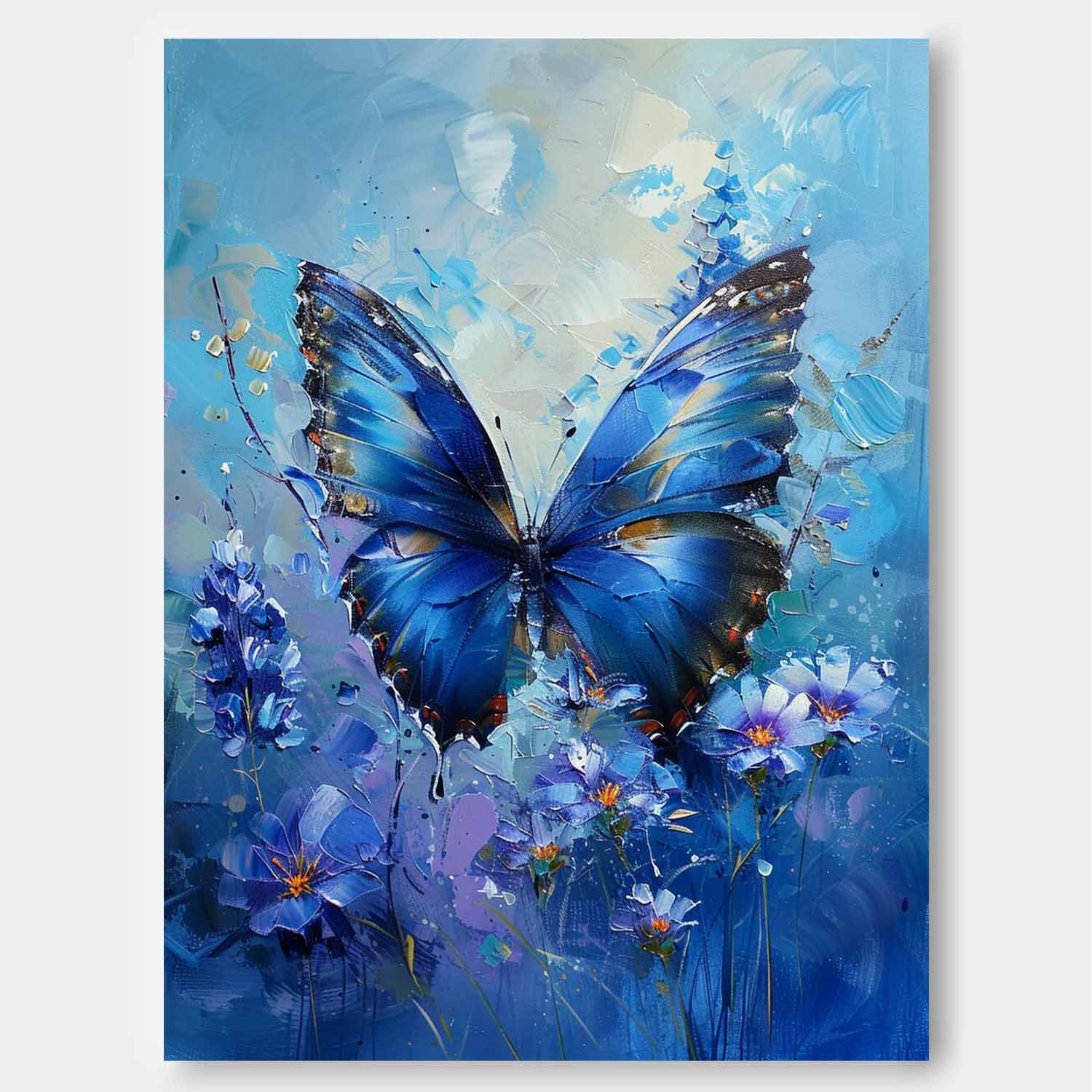 Wall Art Whimsical Butterfly Scene Floral