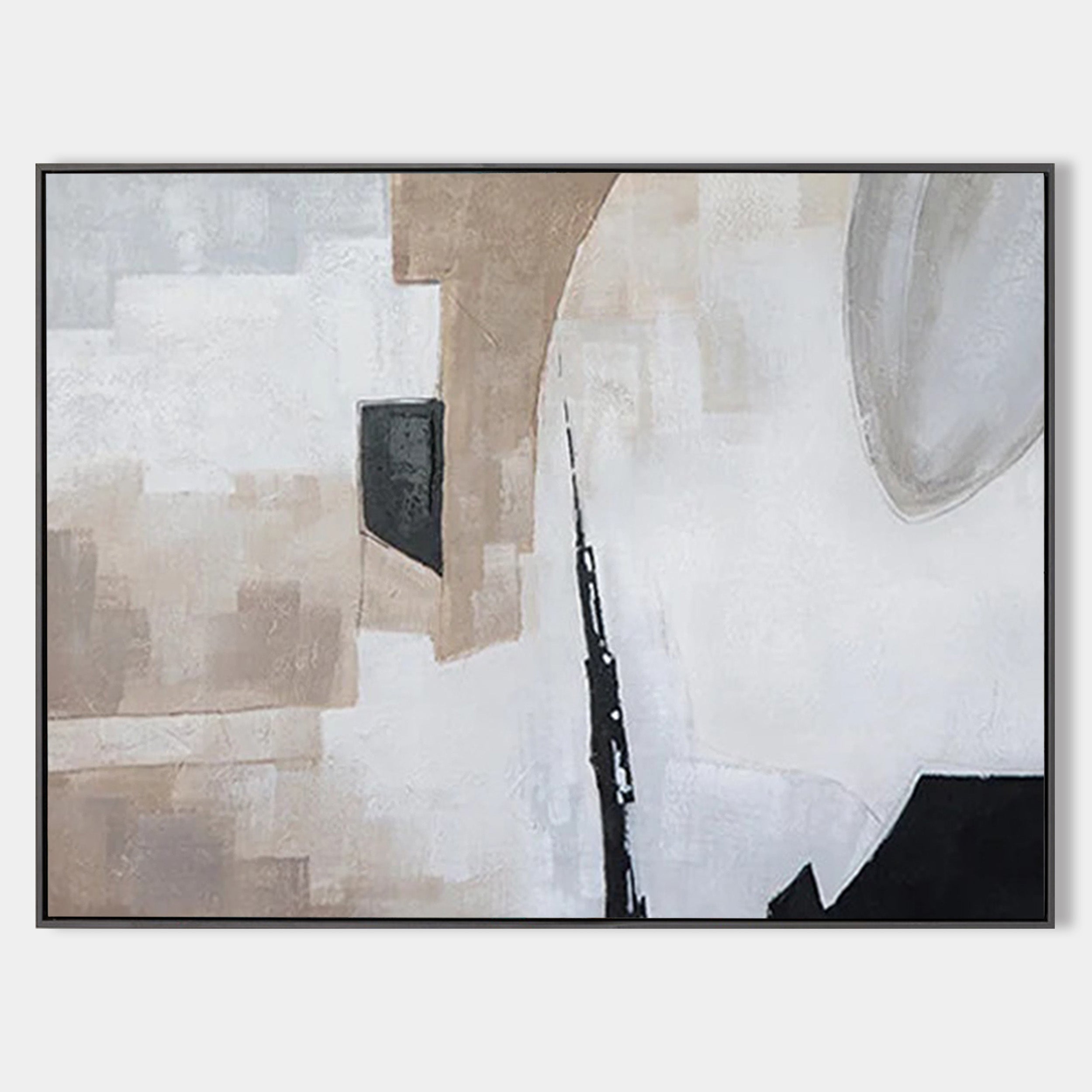 Earth‑Tone Block Abstract Modern Sophisticated Living Space Wall Statement