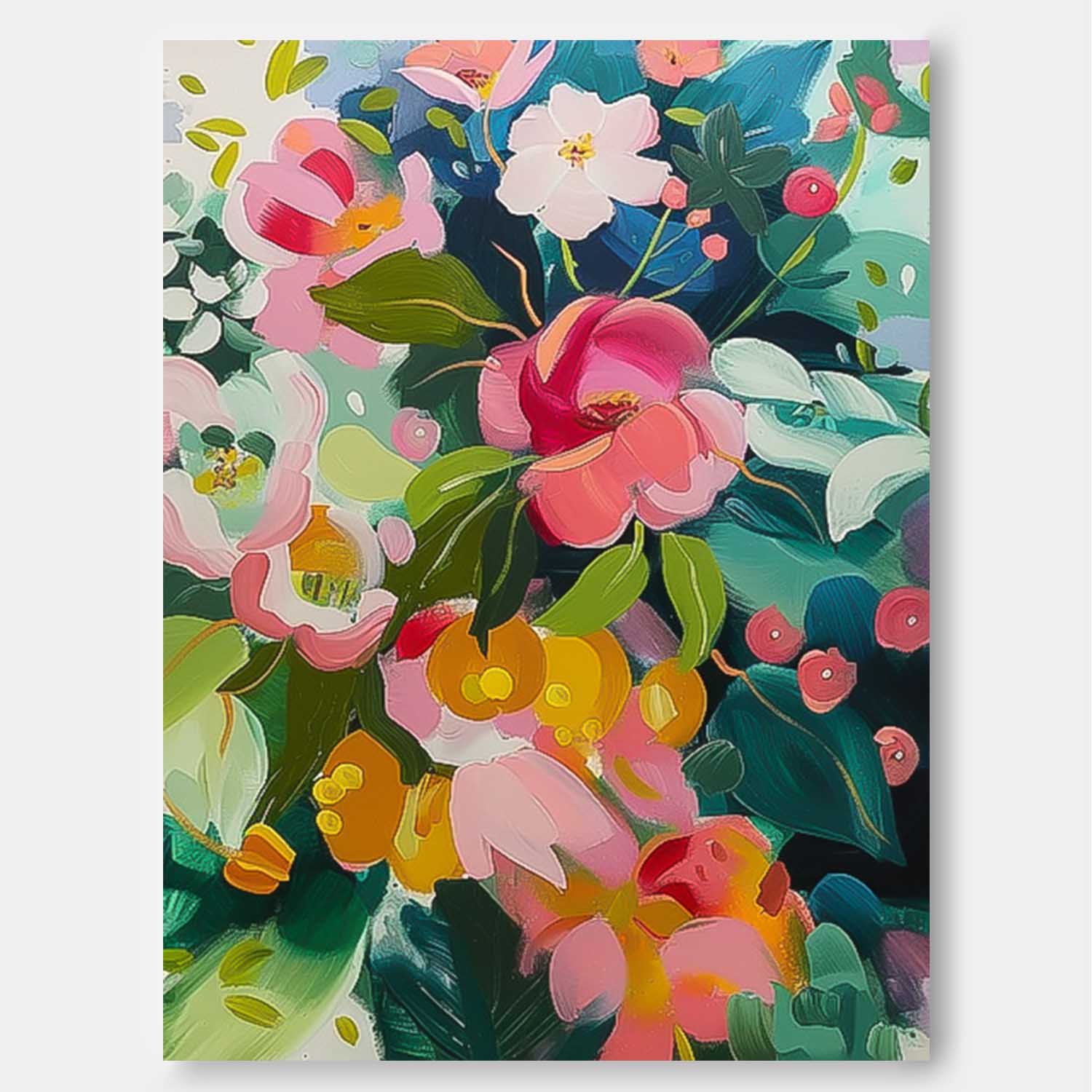 Wall Art Vibrant Flower Abstract Modern Elegant