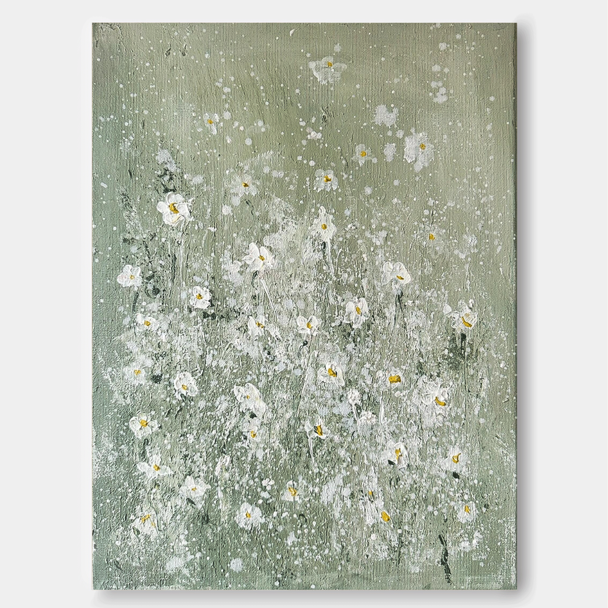 Wall Art Soft Dense Flower Vibrant Green Elegant
