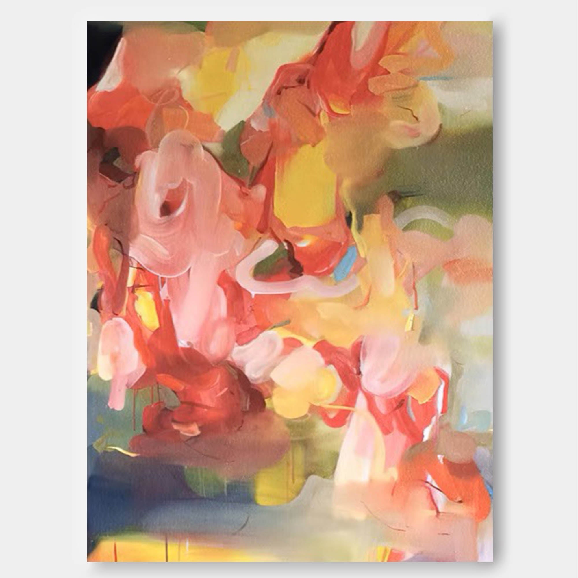 Vibrant Impasto Abstract Floral Canvas Wall Art