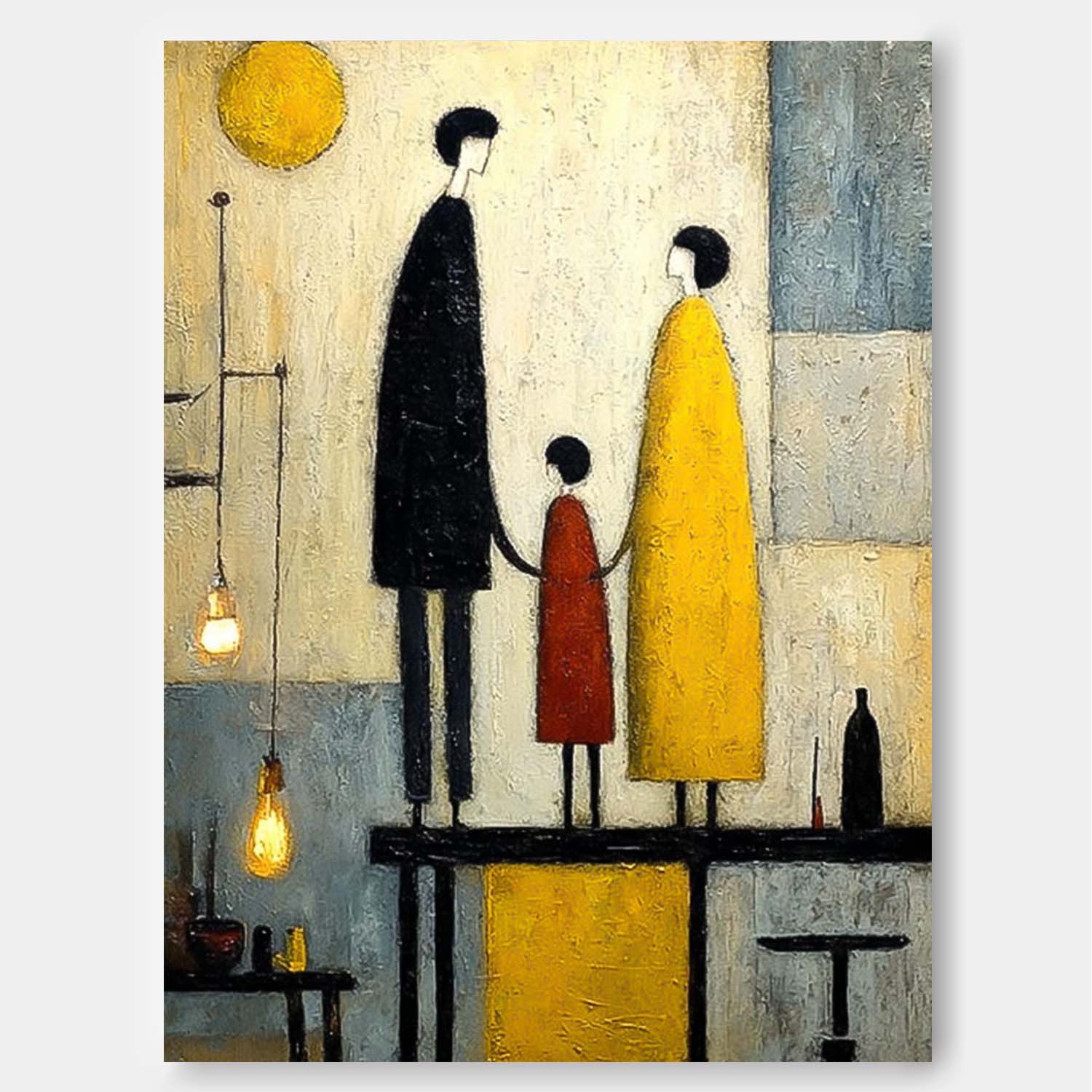 Wall Art People Retro Nostalgic Family