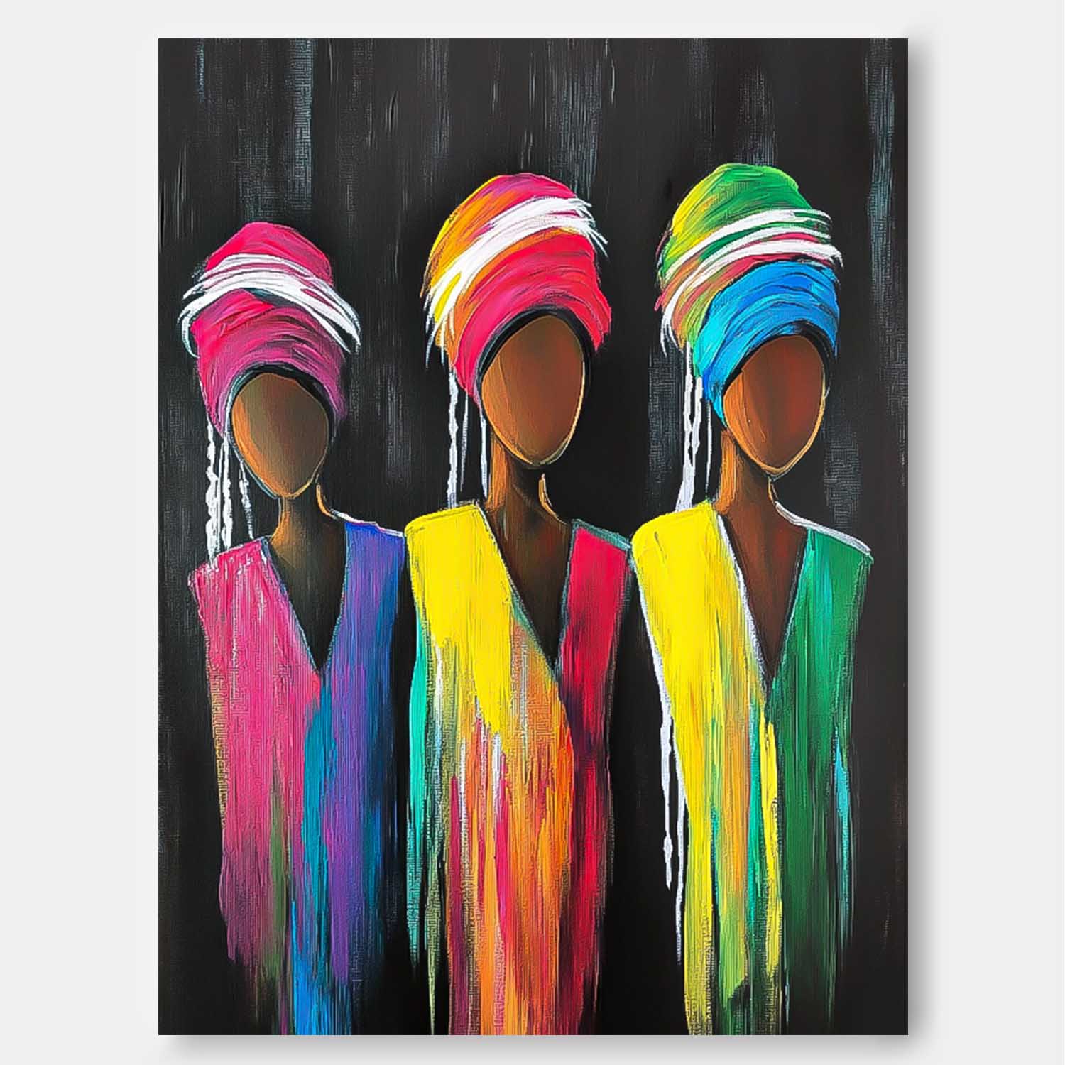 Wall Art People Maximalist Neon Rainbow