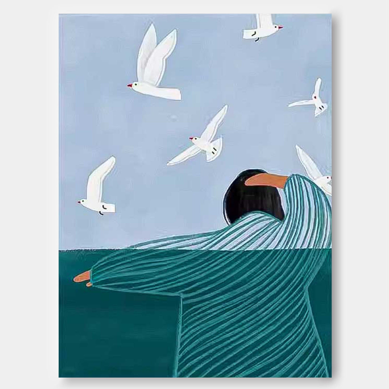 Wall Art Impasto People Cheerful Lively Atmosphere