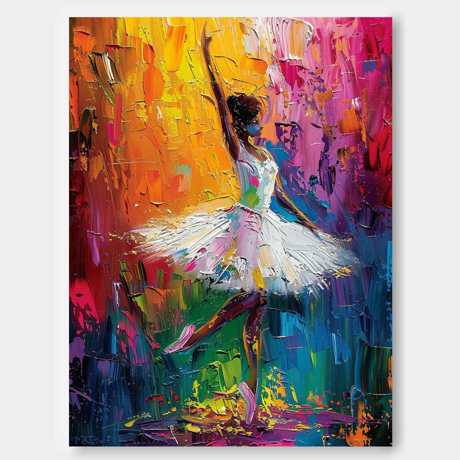Wall Art Impasto Expressionist Ballerina Energetic