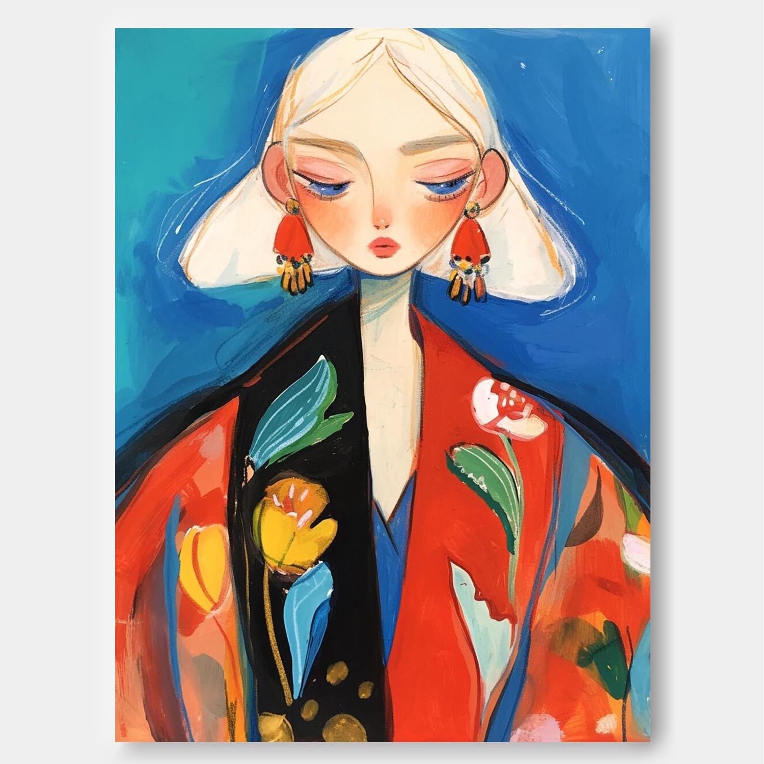 Wall Art Fashion People Painterly Modern Abstract