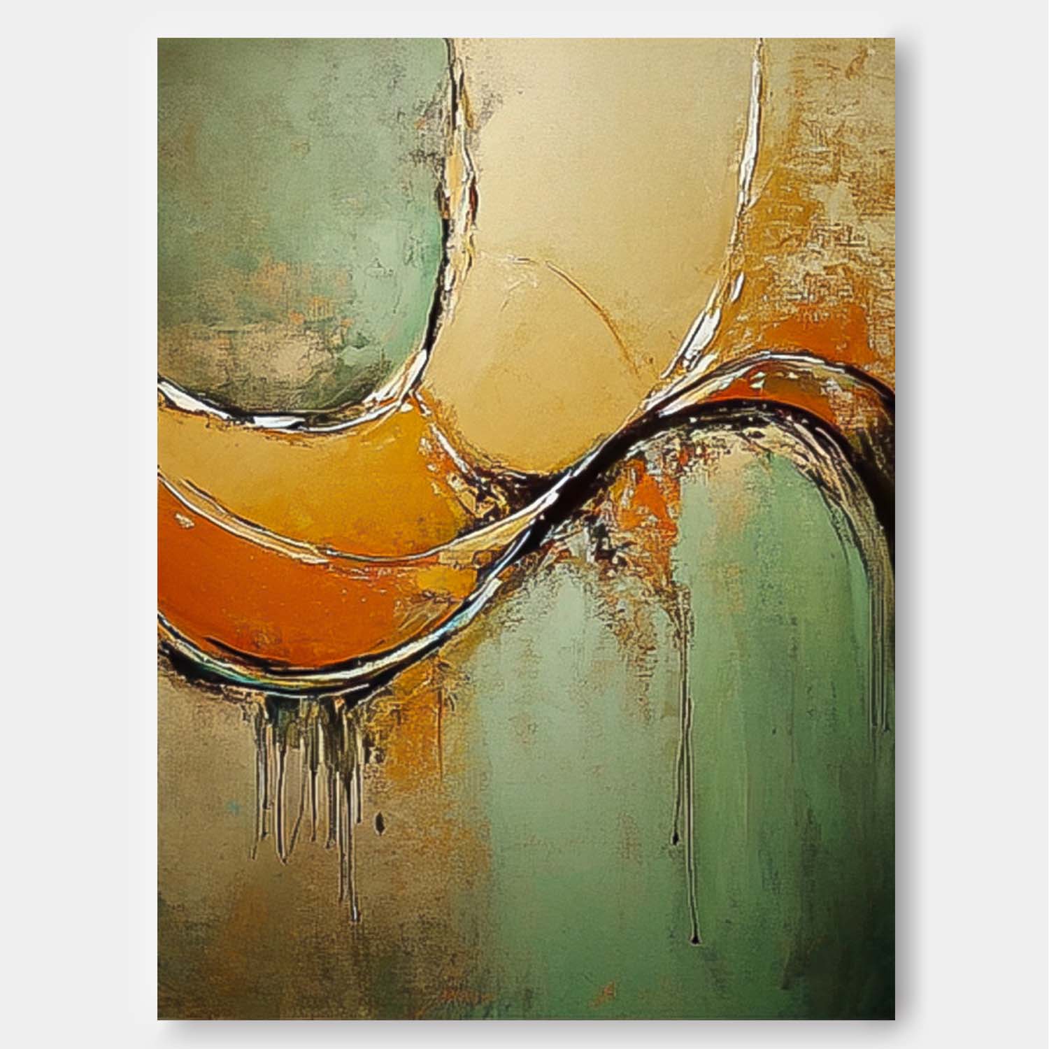 Wall Art Curved Geometric Abstract Earth