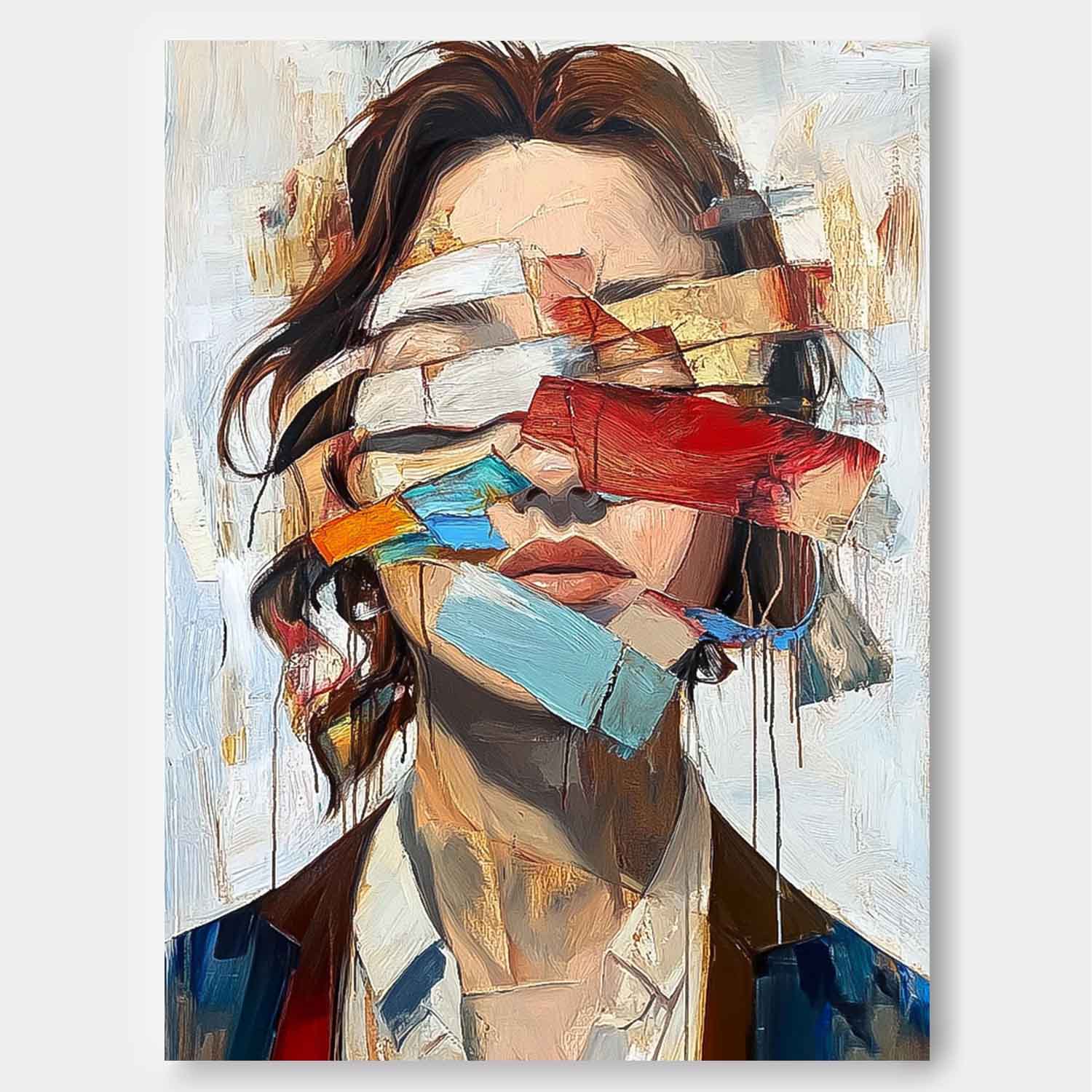 Wall Art Abstract Woman Multicolor Contemporary