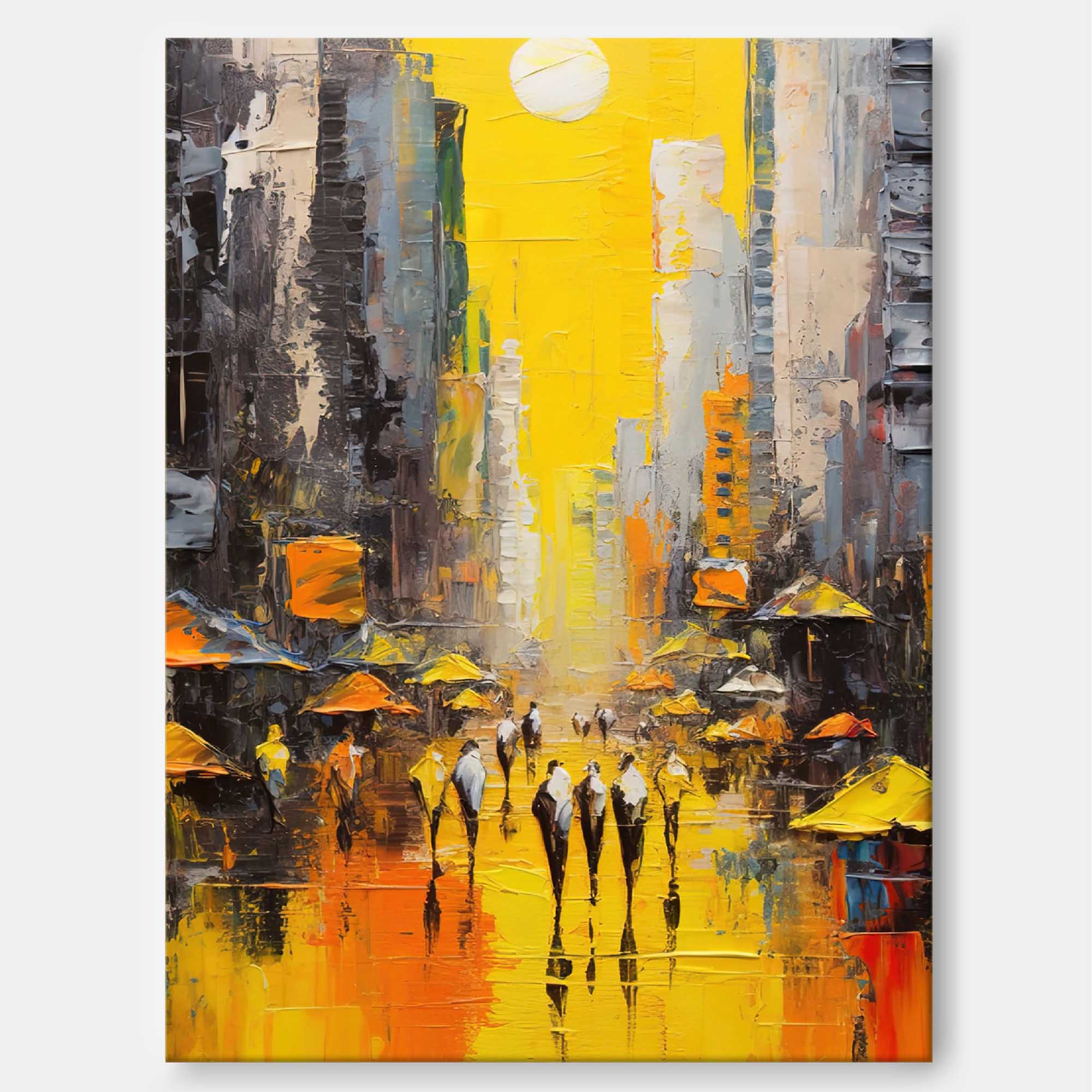 Wall Art Architecture City Street Scene Impasto Modern