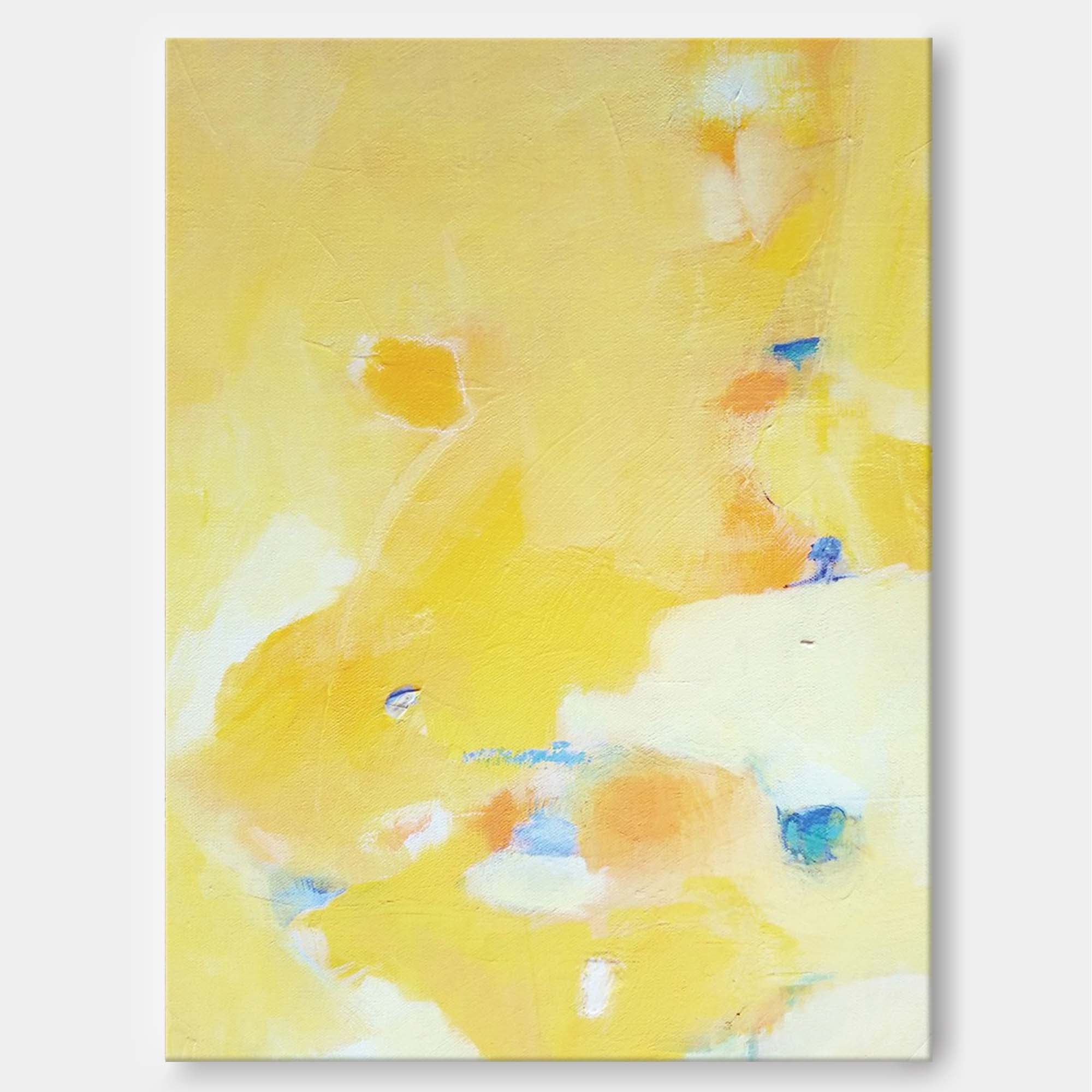 Wall Art Minimalist Soft Yellow Watercolor Abstract