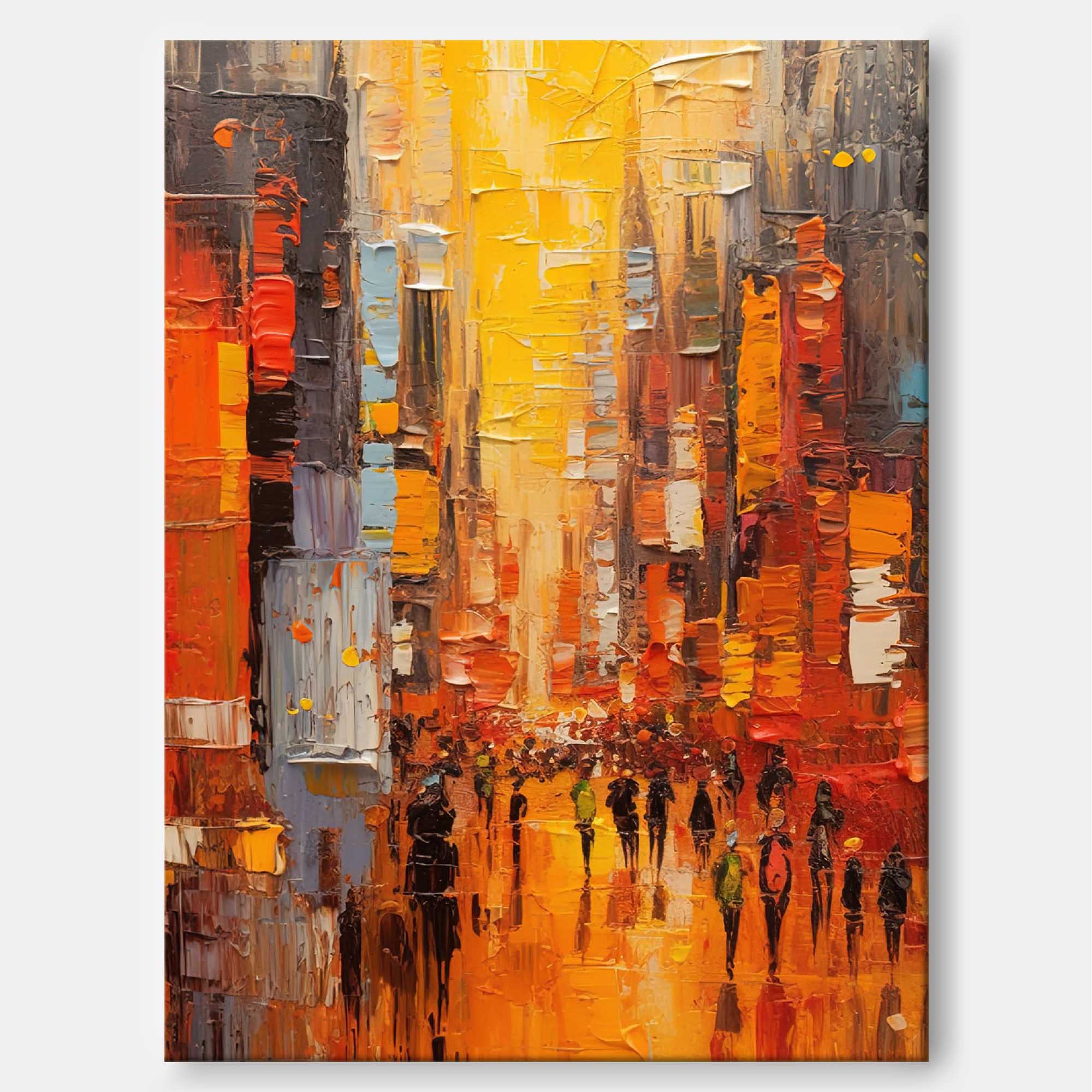 Wall Art Architecture Impasto Modern Urban