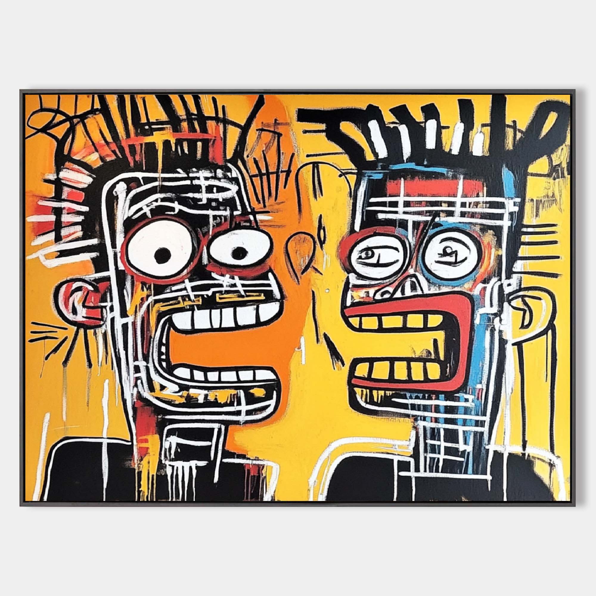 Basquiat Style Abstract Canvas Wall Art
