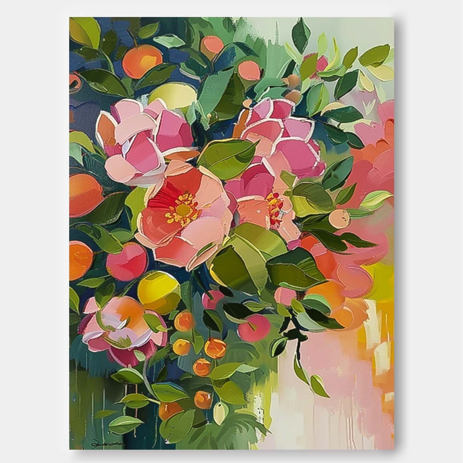 Wall Art Flower Cheerful Contemporary Elegant