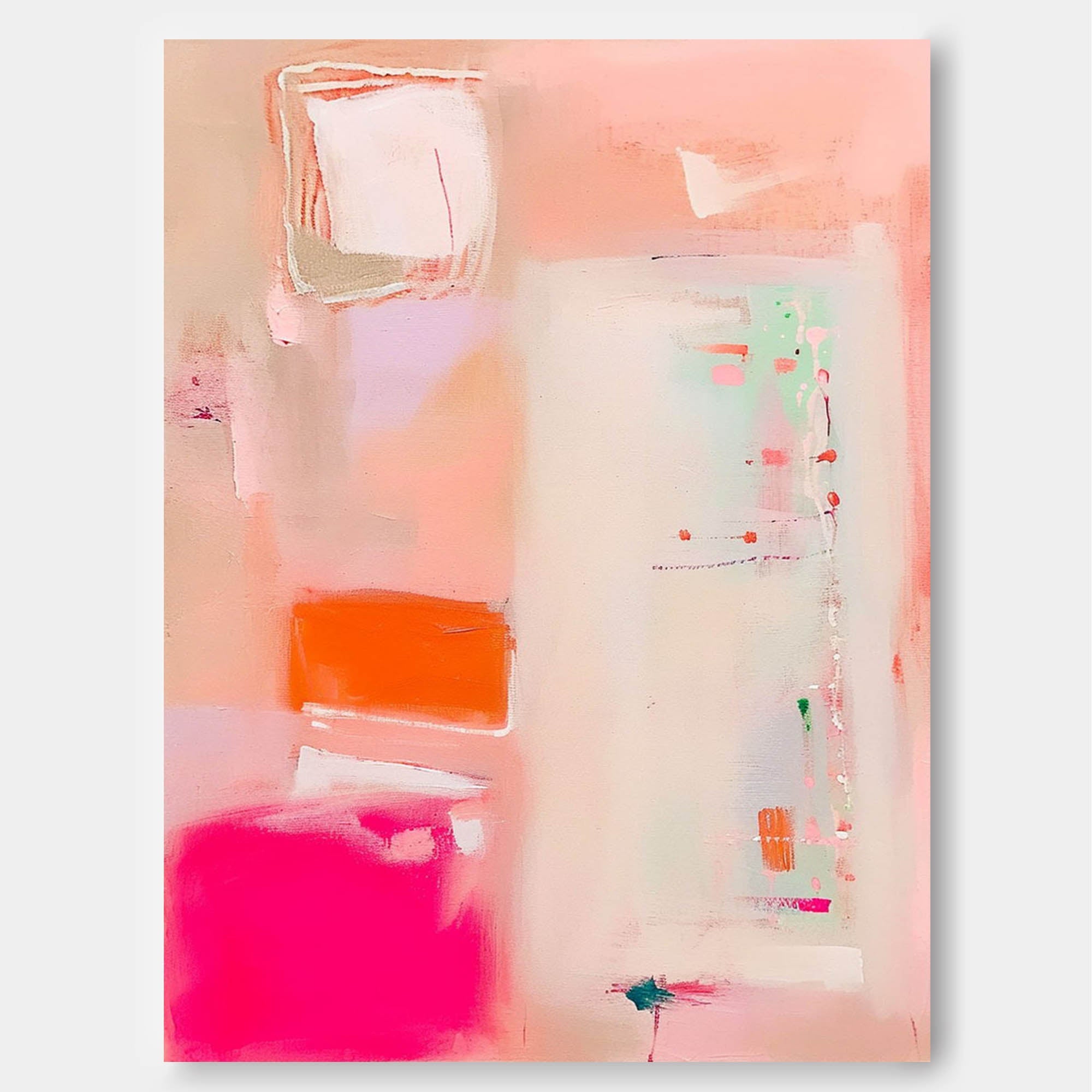 Wall Art Soft Pastel Abstract Impasto Minimalist