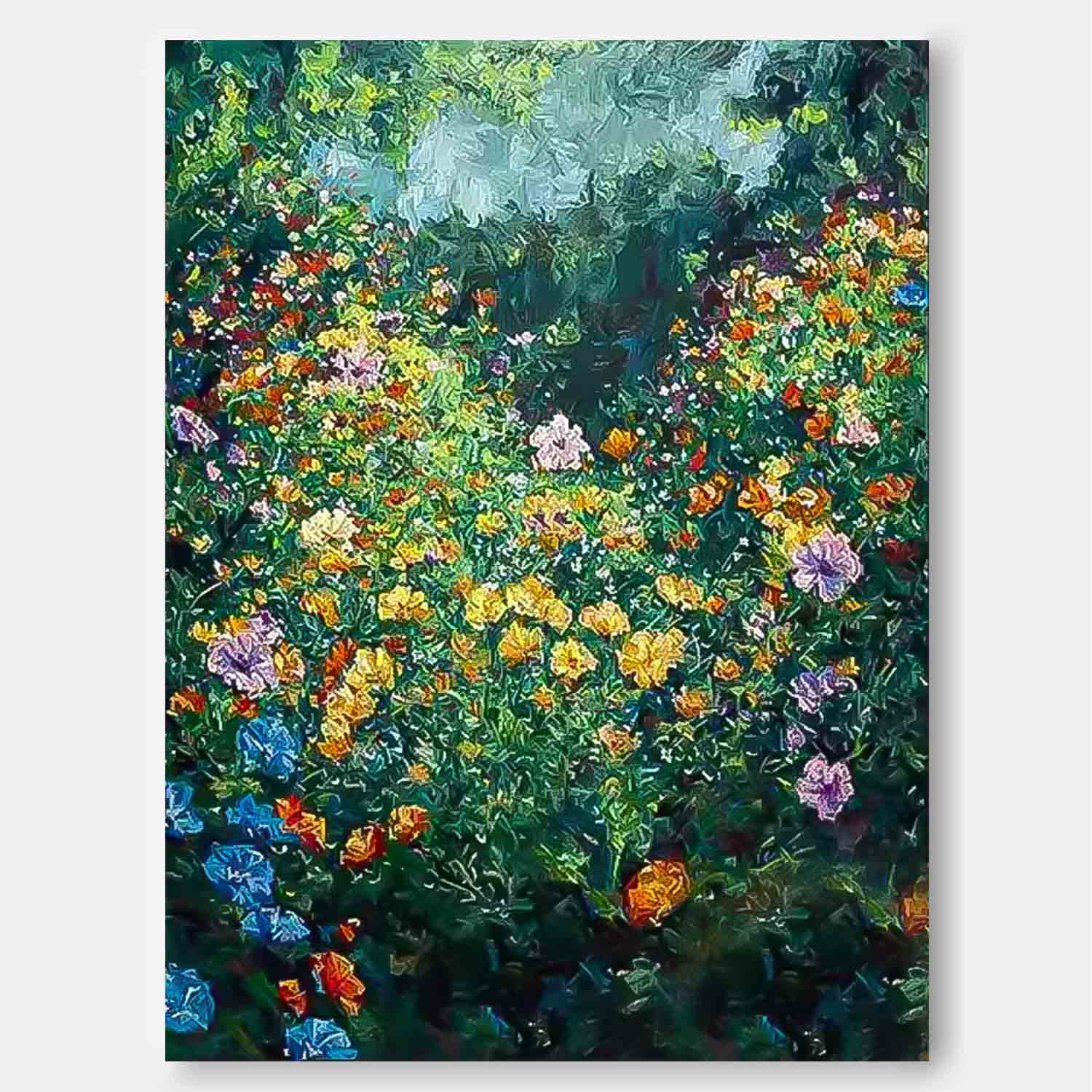 Lush Wildflower Garden Abstract Wall Art
