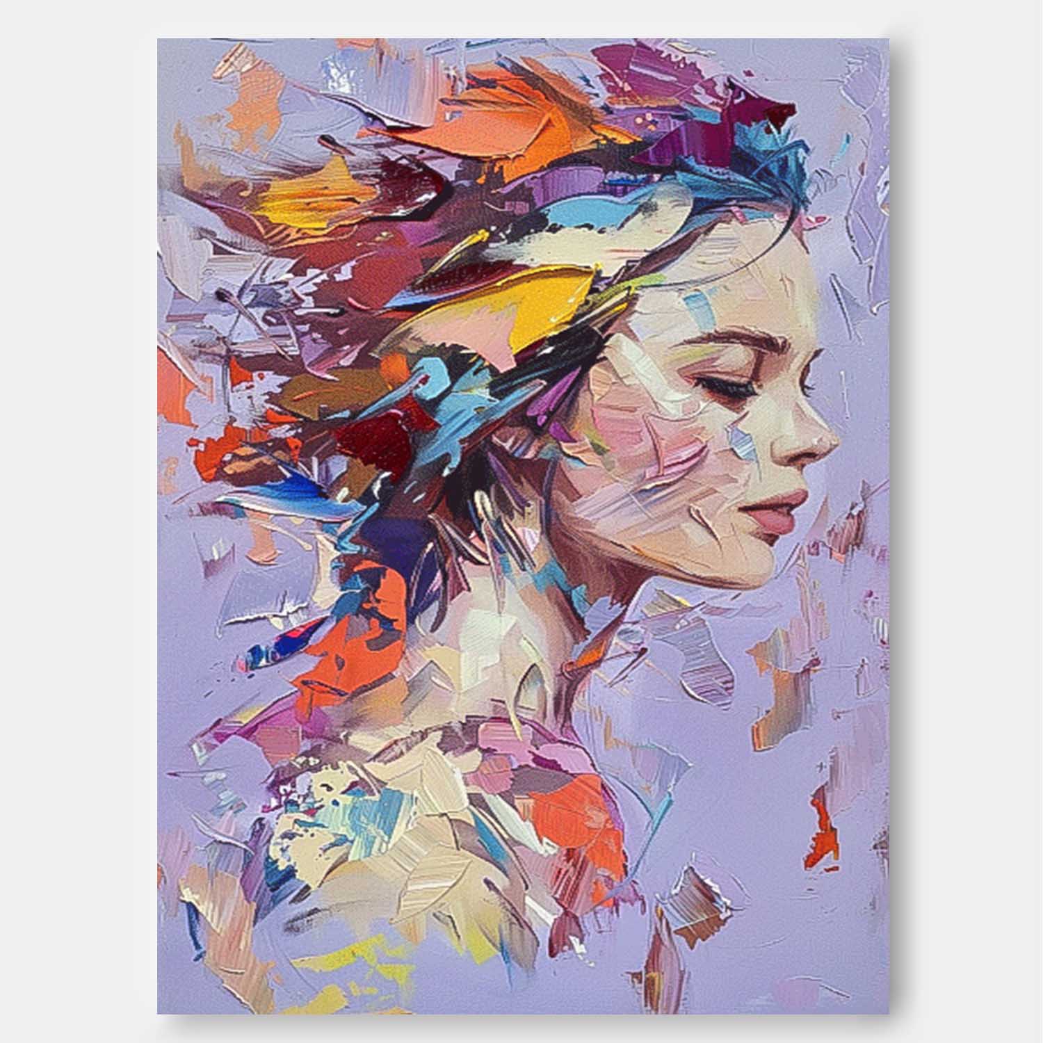 Wall Art Portrait Energetic Painterly Elegant