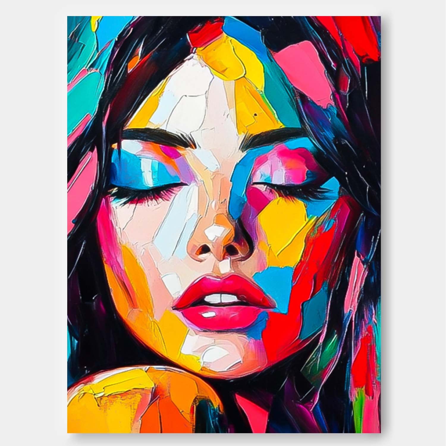 Wall Art People Maximalist Neon Color Block
