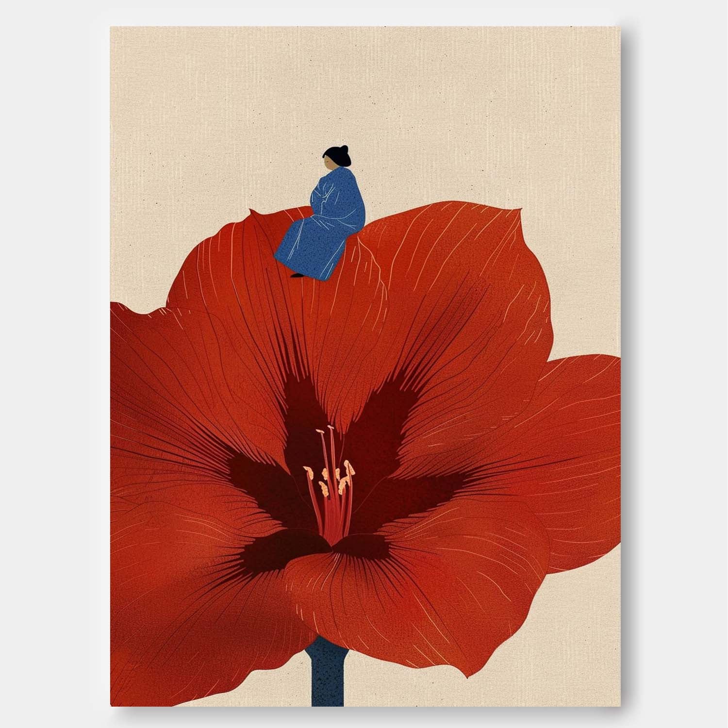 Wall Art People Oriental Surreal Floral Elegant