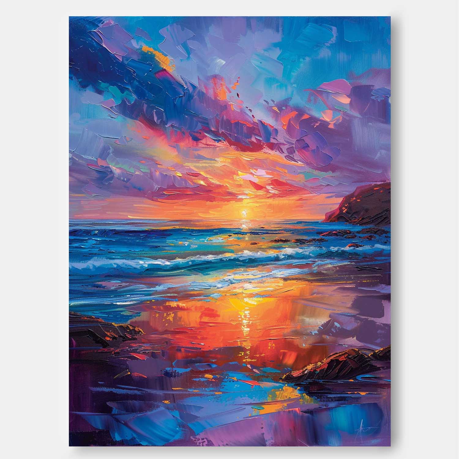Wall Art Beach & Ocean Landscape Watercolor Soft