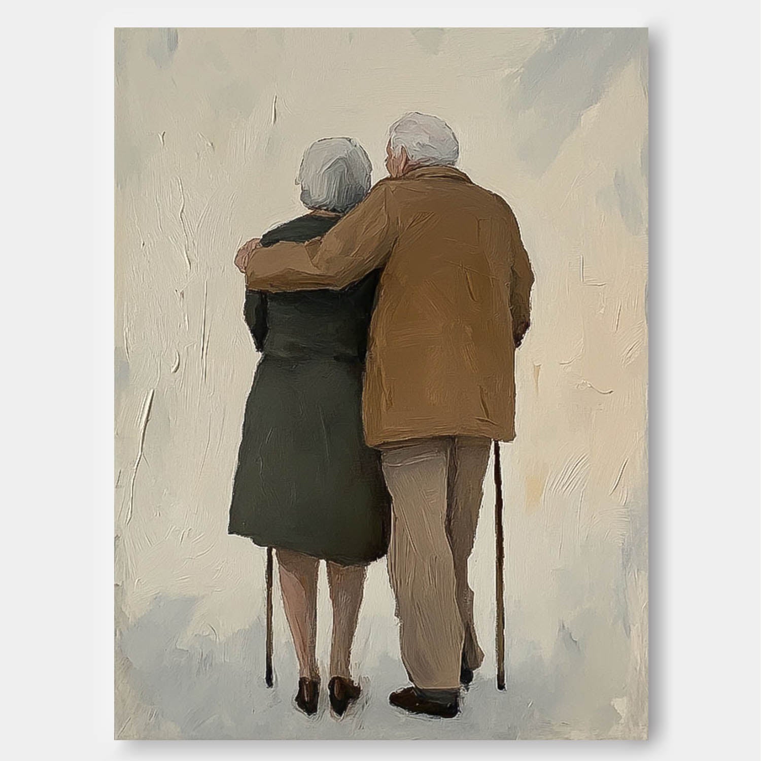 Wall Art People Modern Retro Elderly Couple
