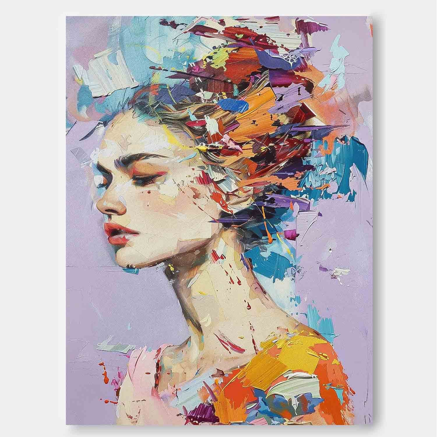 Wall Art Impasto People Modern Abstract