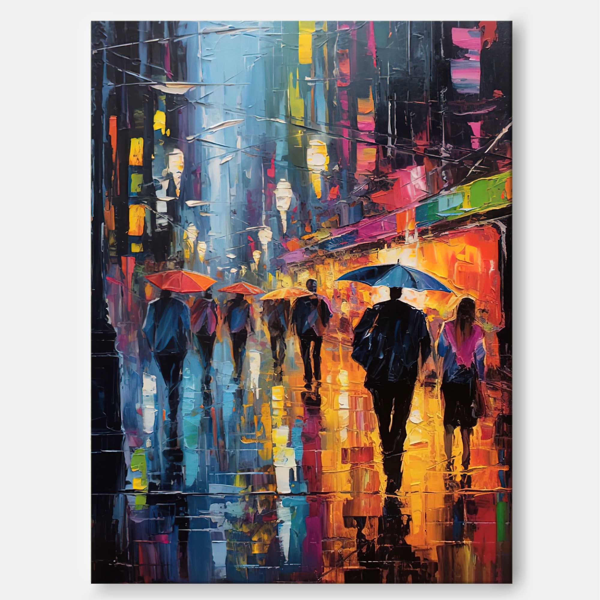 Wall Art Impasto Architecture Vibrant Pop