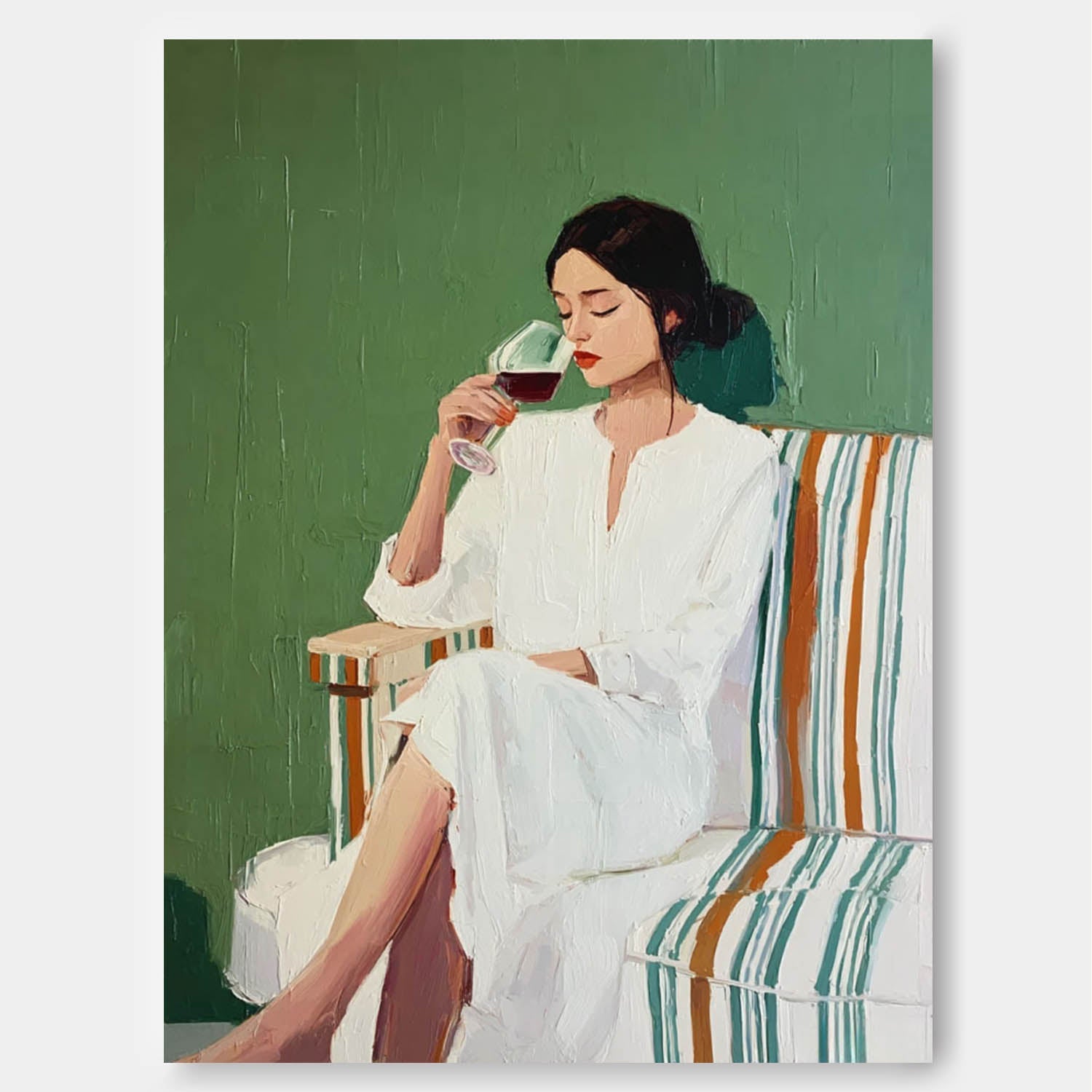 Wall Art Elegant Woman Fashion Intimate Scene