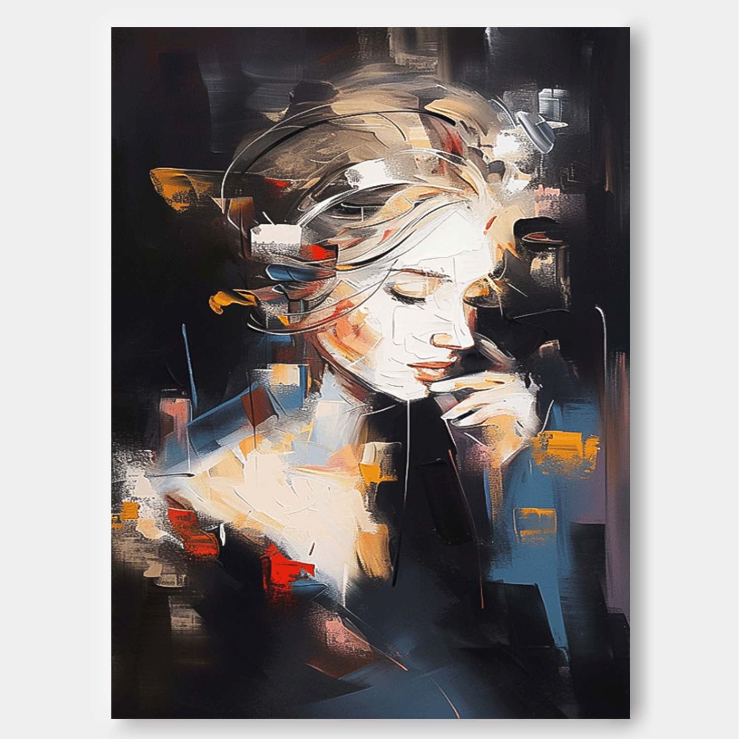 Wall Art People Impasto Expressionist Moody