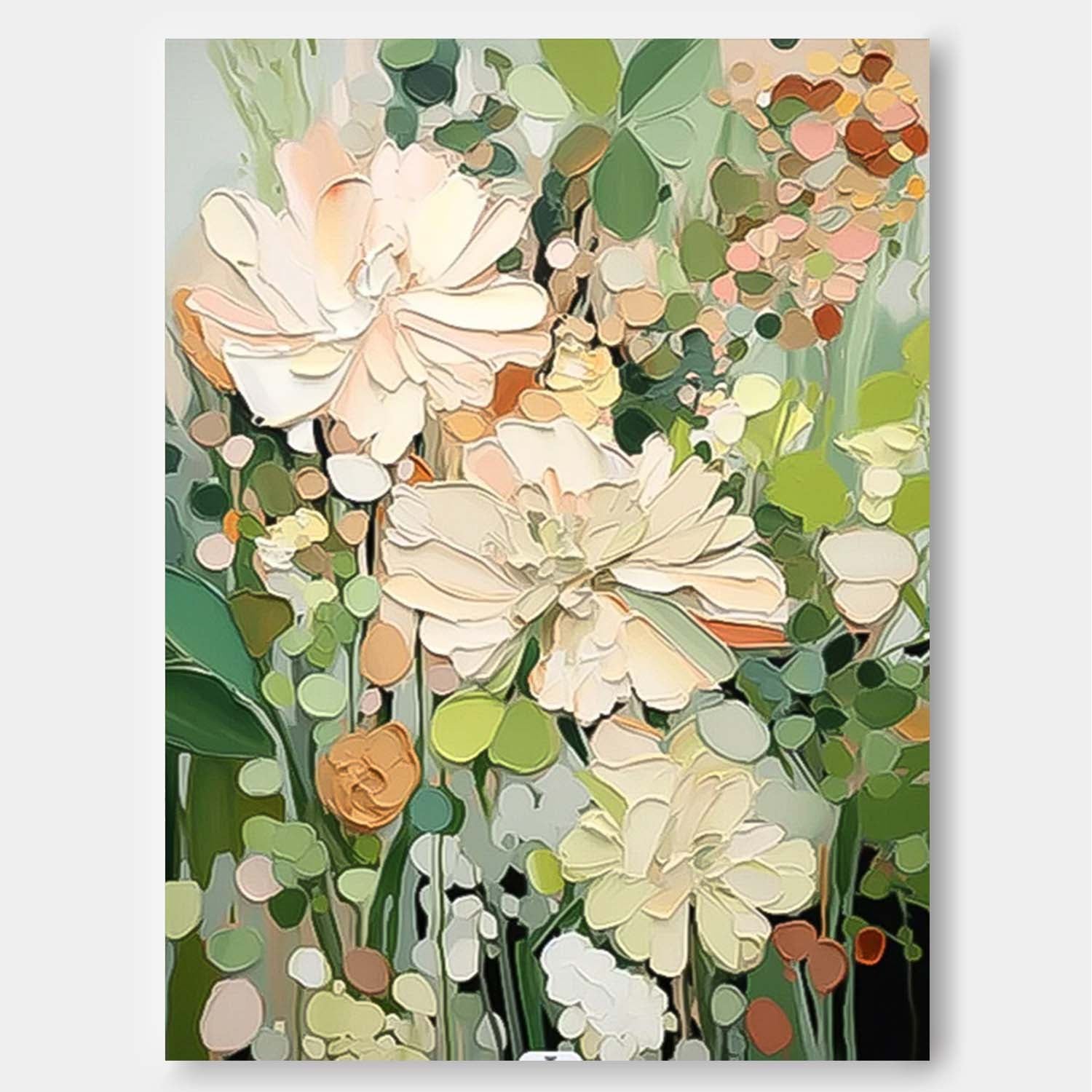 Wall Art Soft Pastel Dahlia Floral