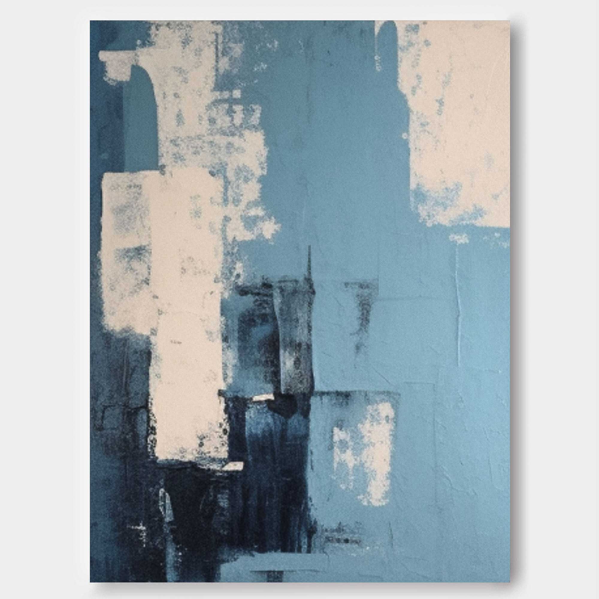 Wall Art Painterly Raw Washed Block Abstract