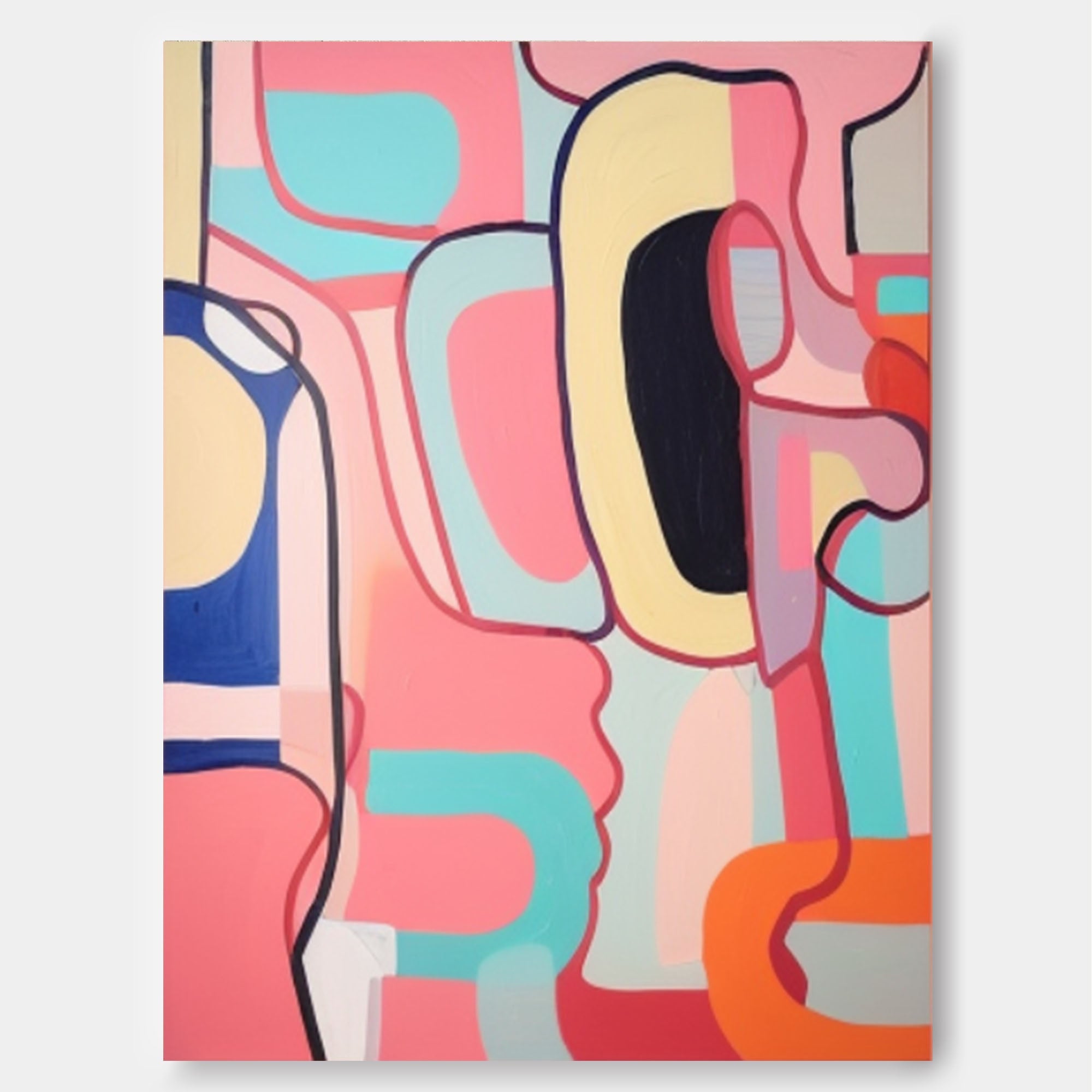 Wall Art Warm Pastel Abstract Playful Cheerful