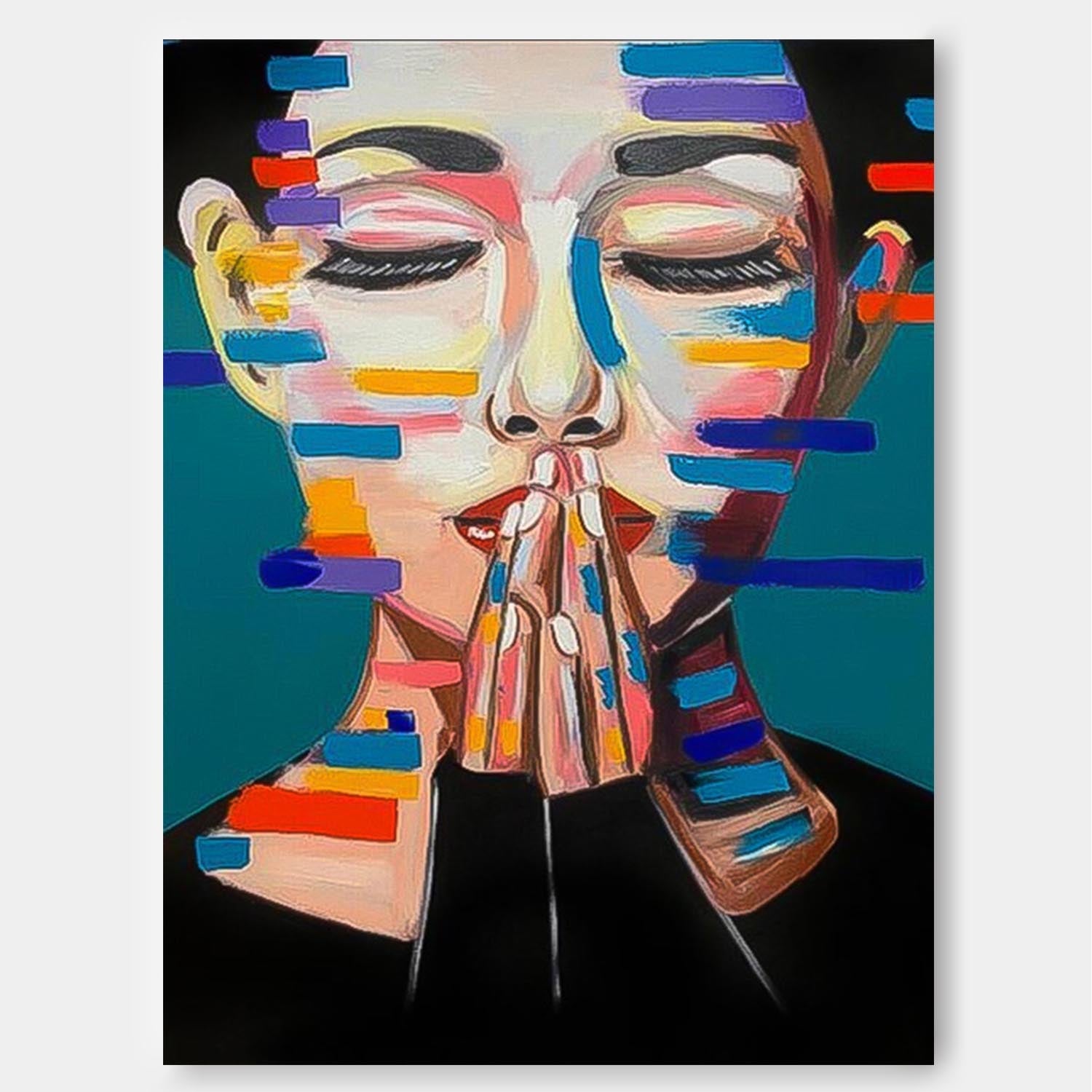 Wall Art Emotional Vibrant Portrait Contemporary