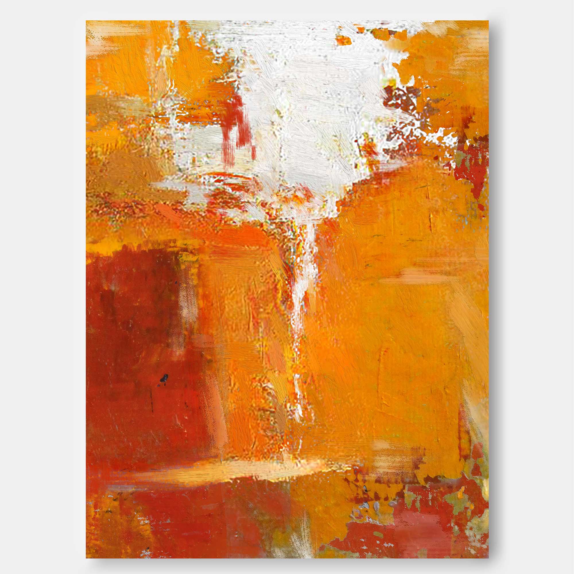 Wall Art Contemporary Color Block Orange