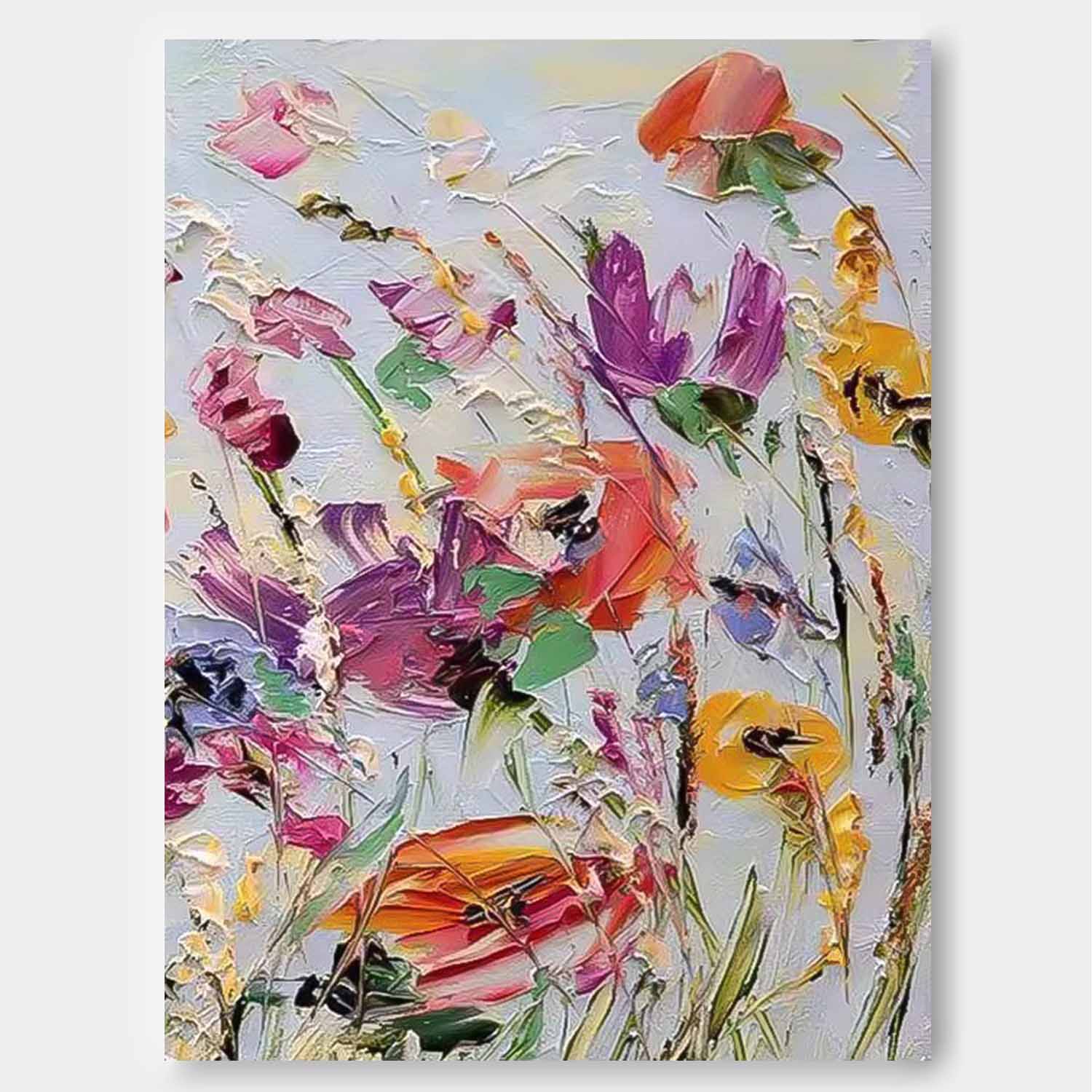Wall Art Dense Flower Cheerful Lively Modern