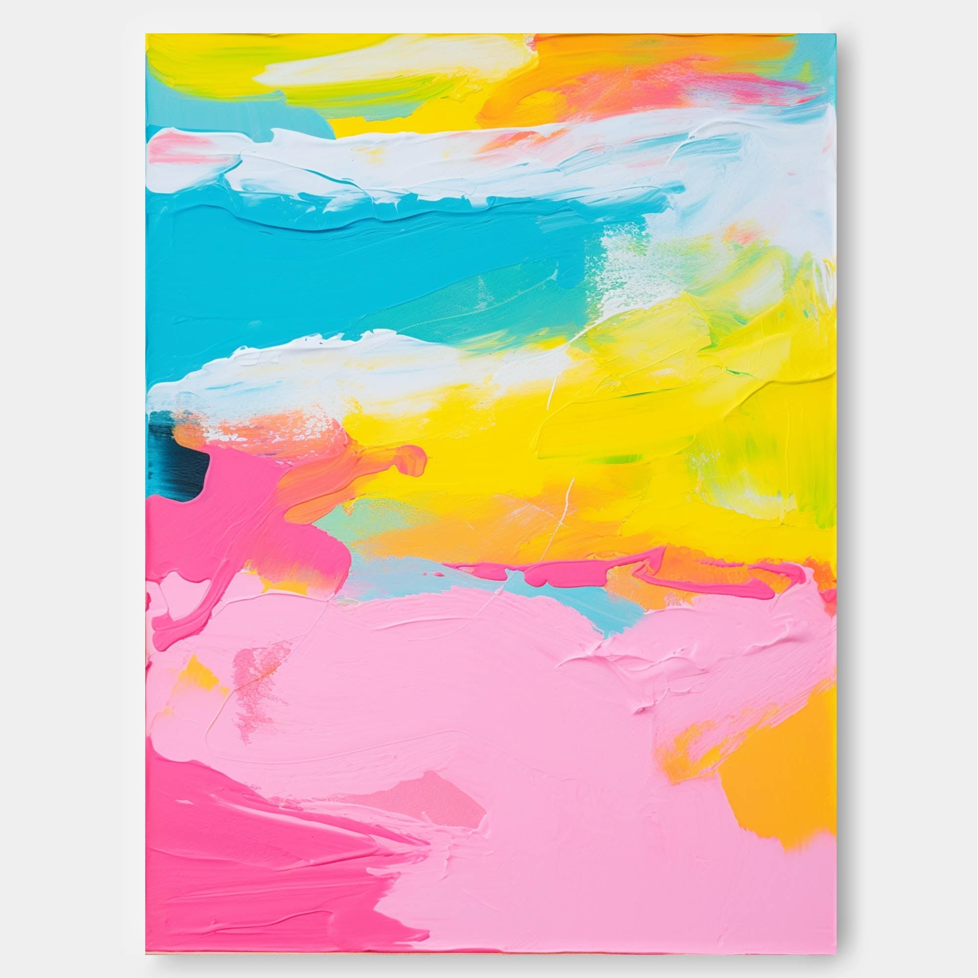 Wall Art Abstract Bold Color Tropical Design