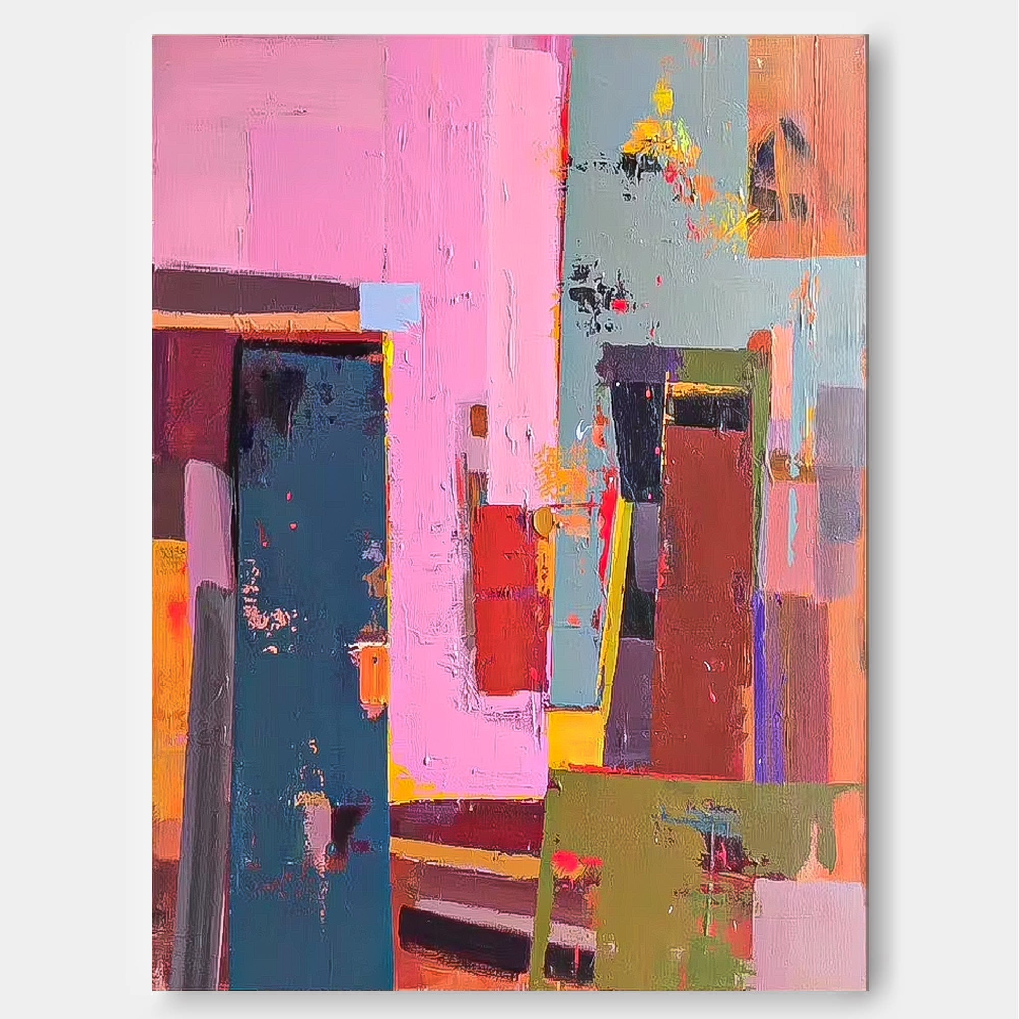 Wall Art Abstract Geometric Maximalist Block