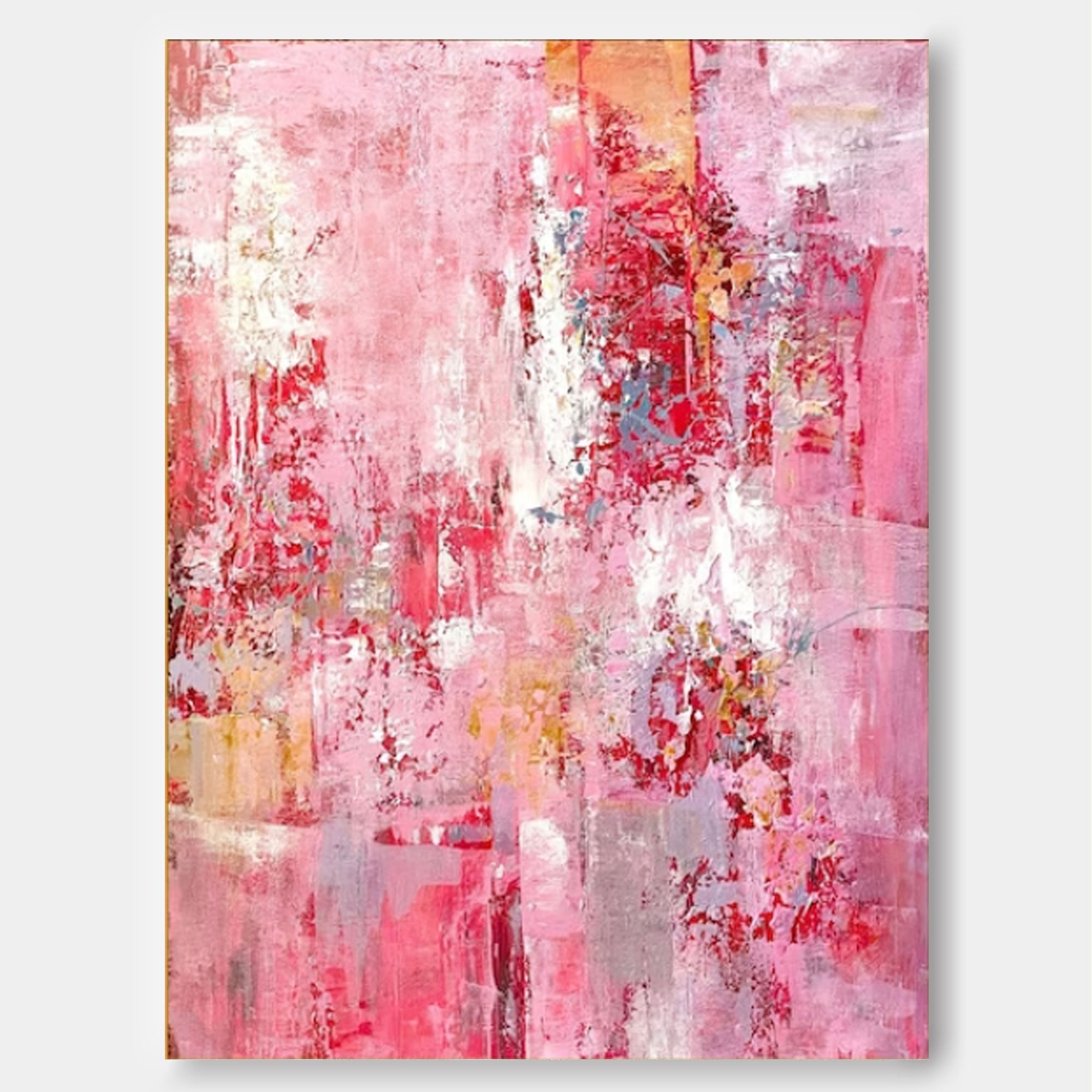 Wall Art Pink Abstract Canvas Contemporary Texture Living Room | Neutralighting