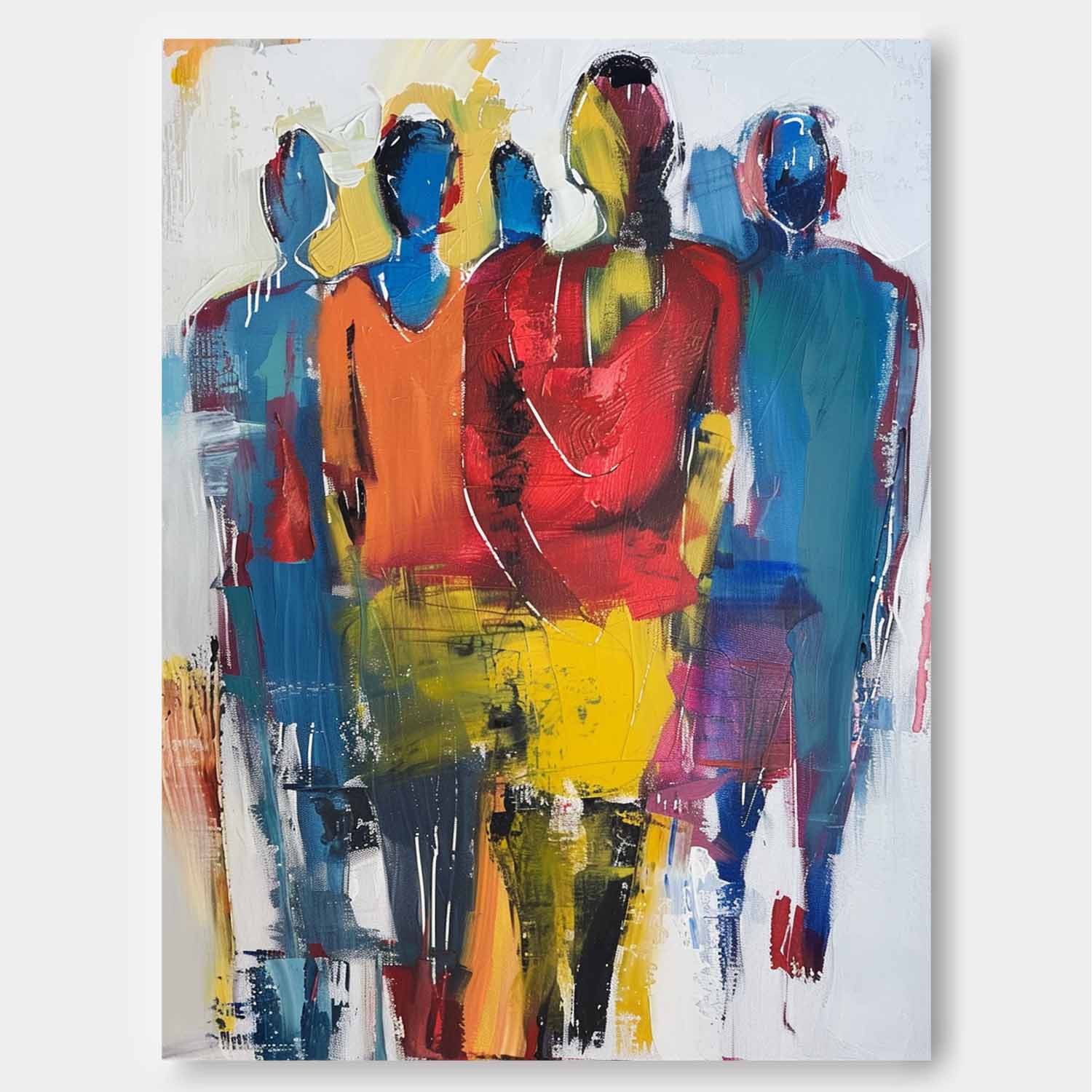 Wall Art Impasto Group Energetic Artistic