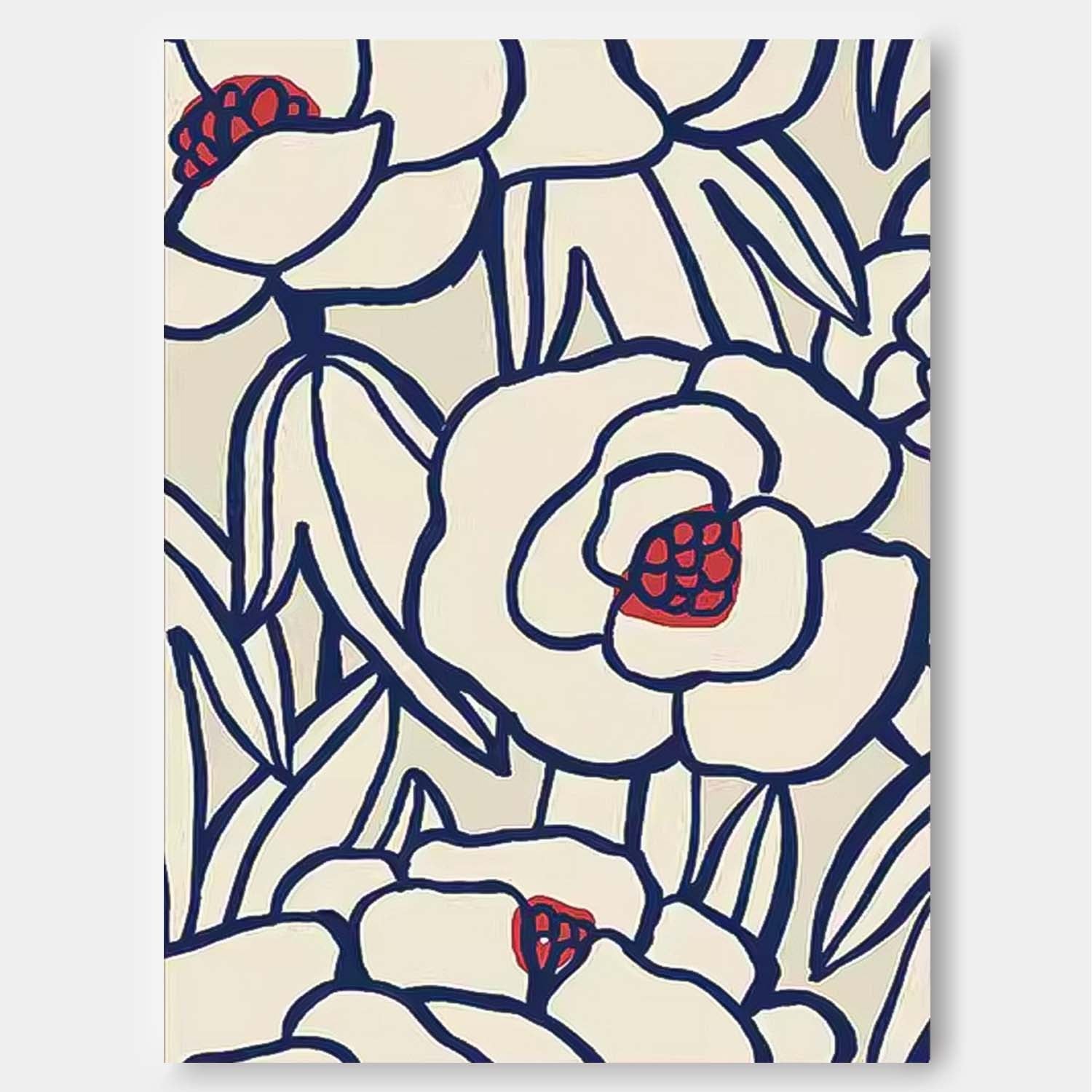 Wall Art Graphic Flower Bold Retro Artistic