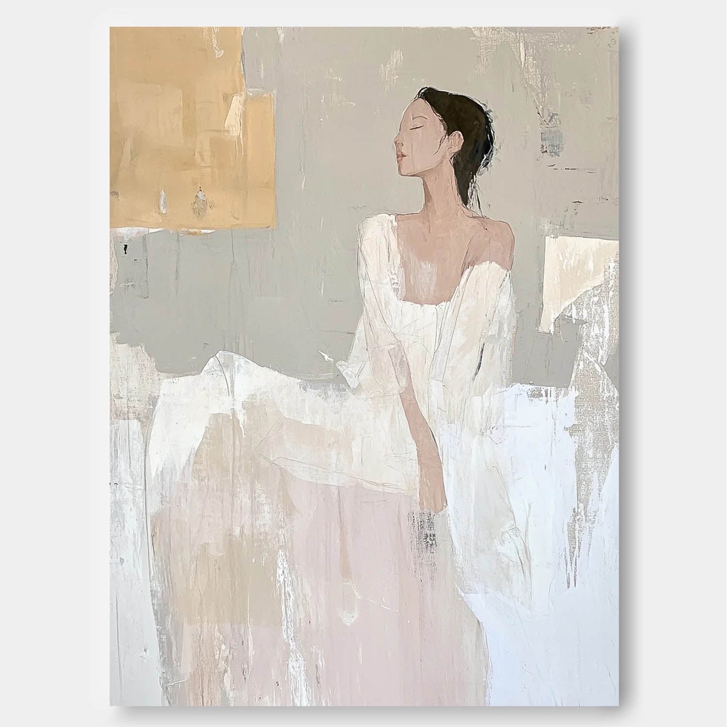 Wall Art Elegant Seated Lady Soft