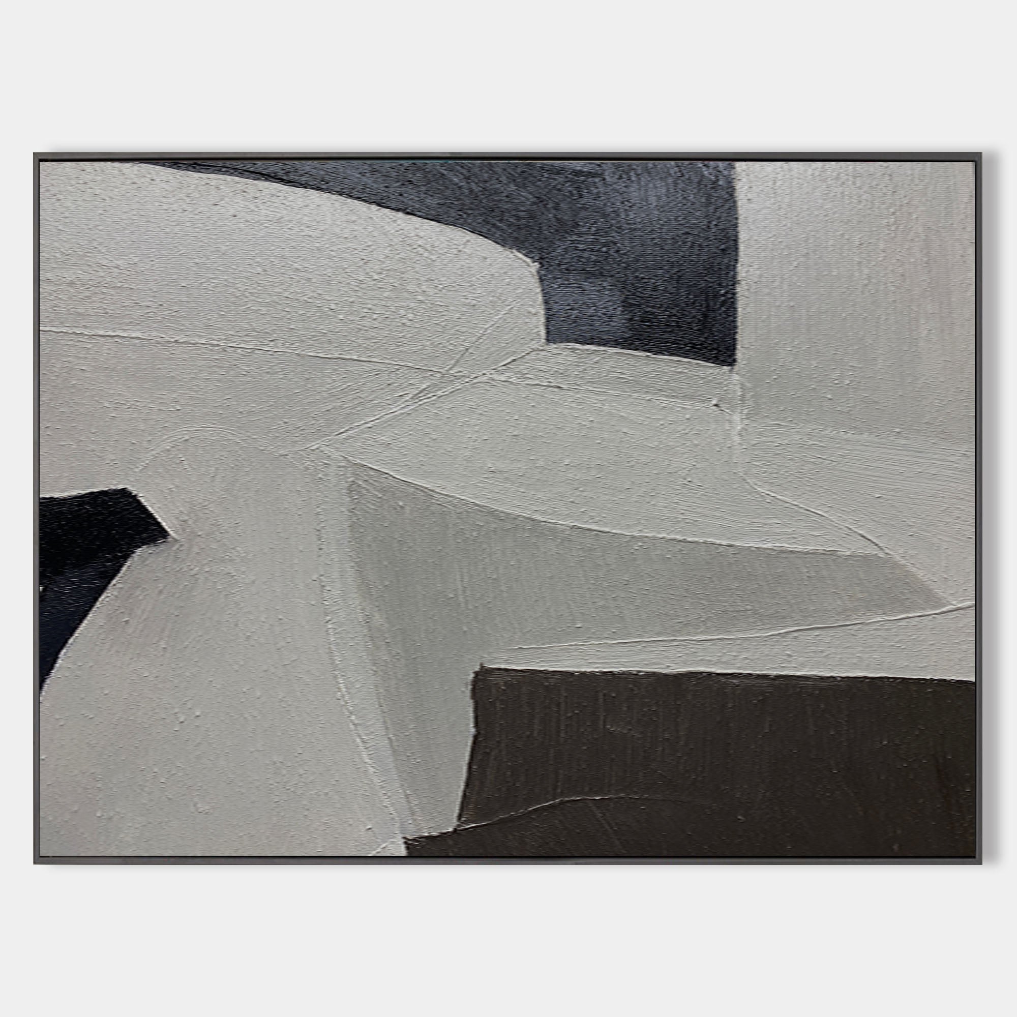 Black And Grey Abstract Painting ABAH63 - Neutralighting