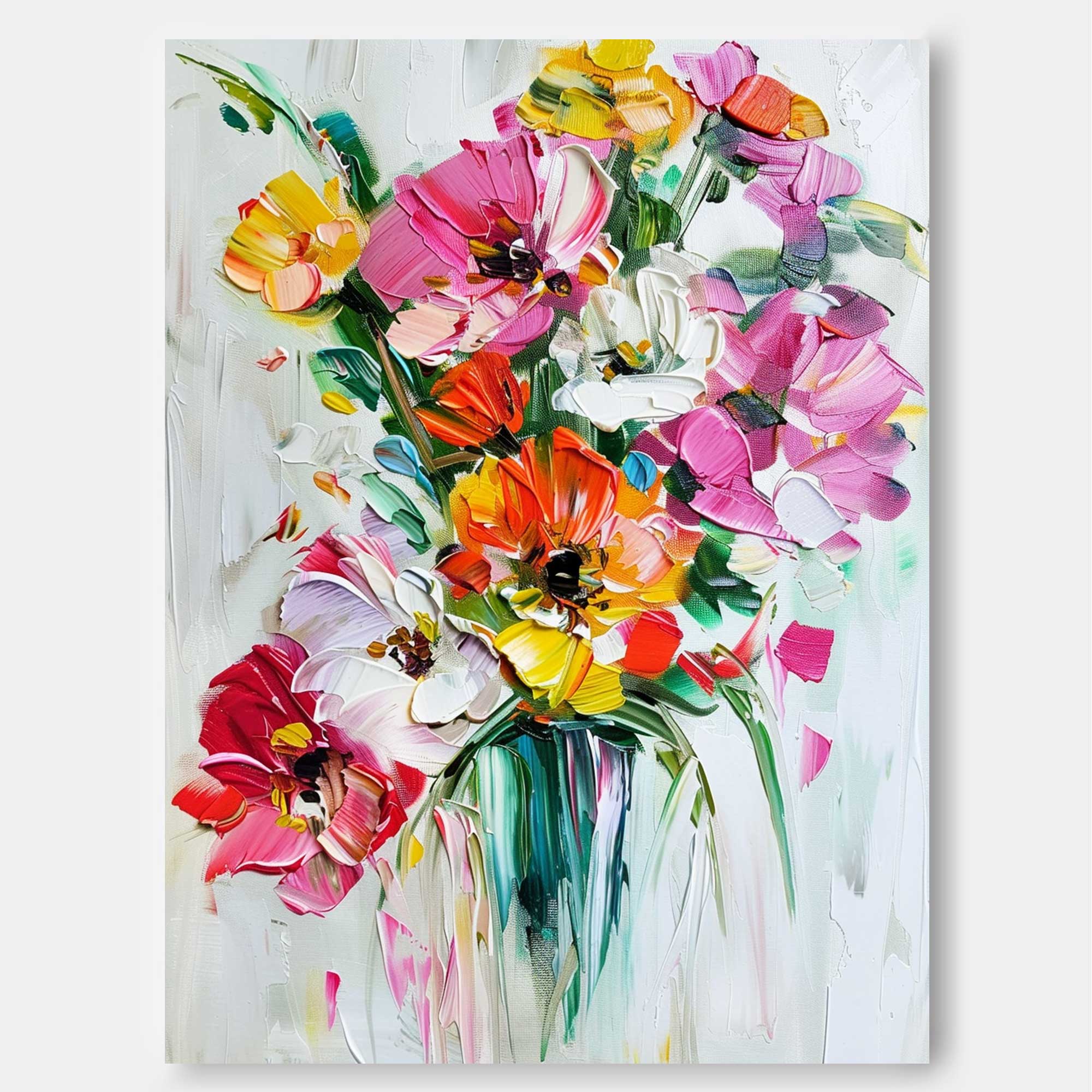 Wall Art Bright Flower Impressionist Painterly