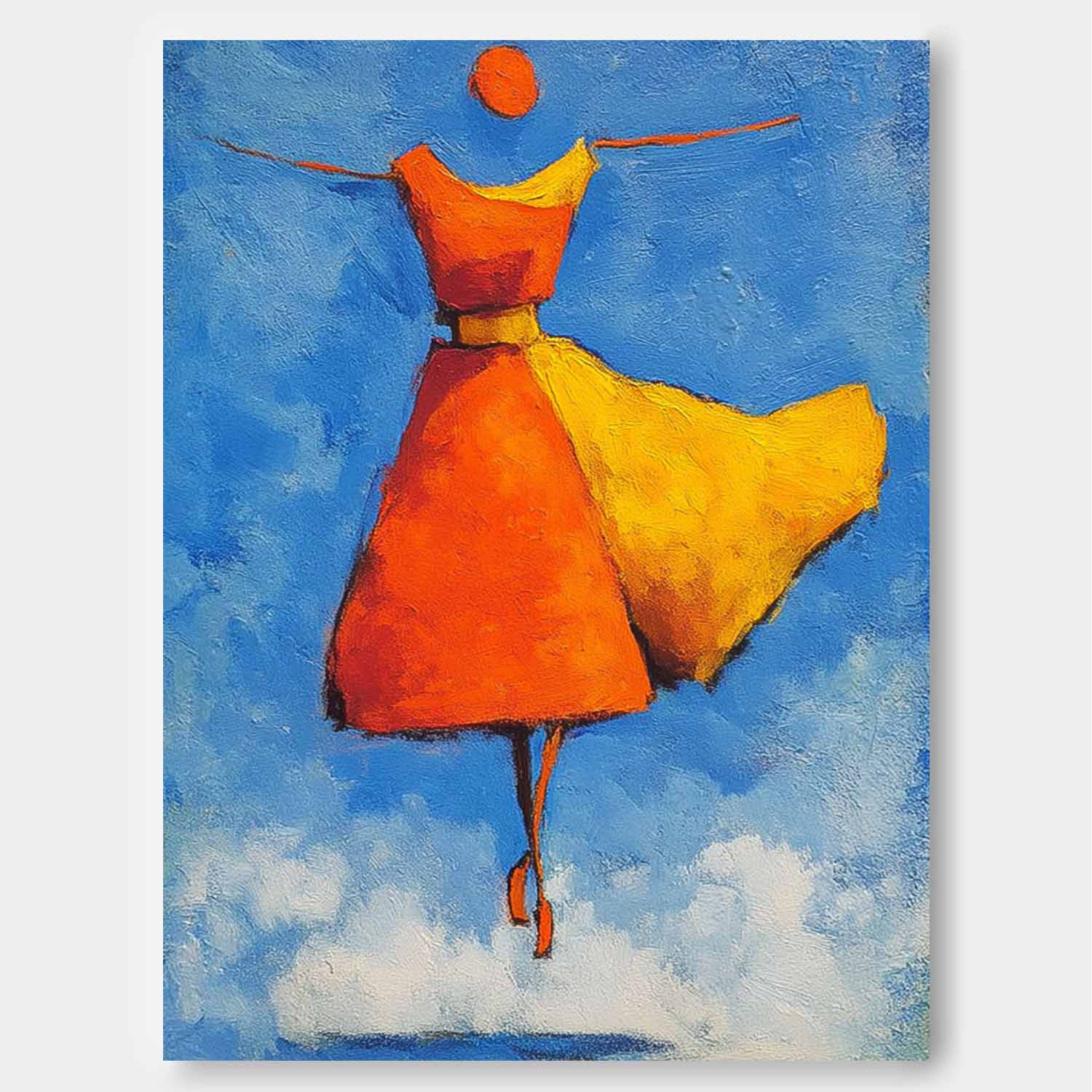 Wall Art People Impasto Dancing Aesthetic