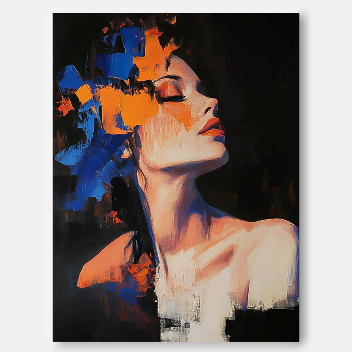 Wall Art People Fashion Purple Orange Elegant