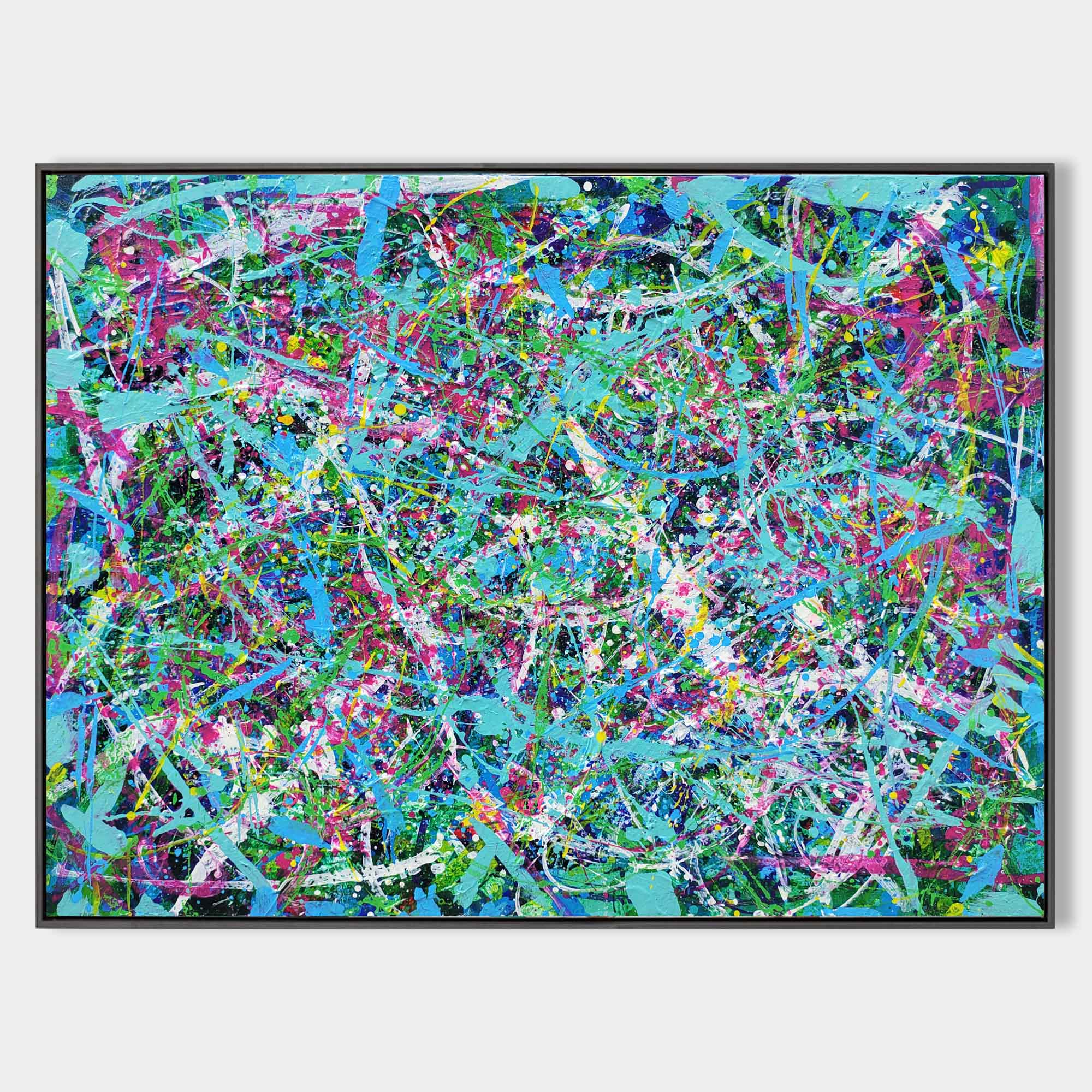 Blue Horizontal Abstract Art 47'' X 36'' IS80 - Neutralighting
