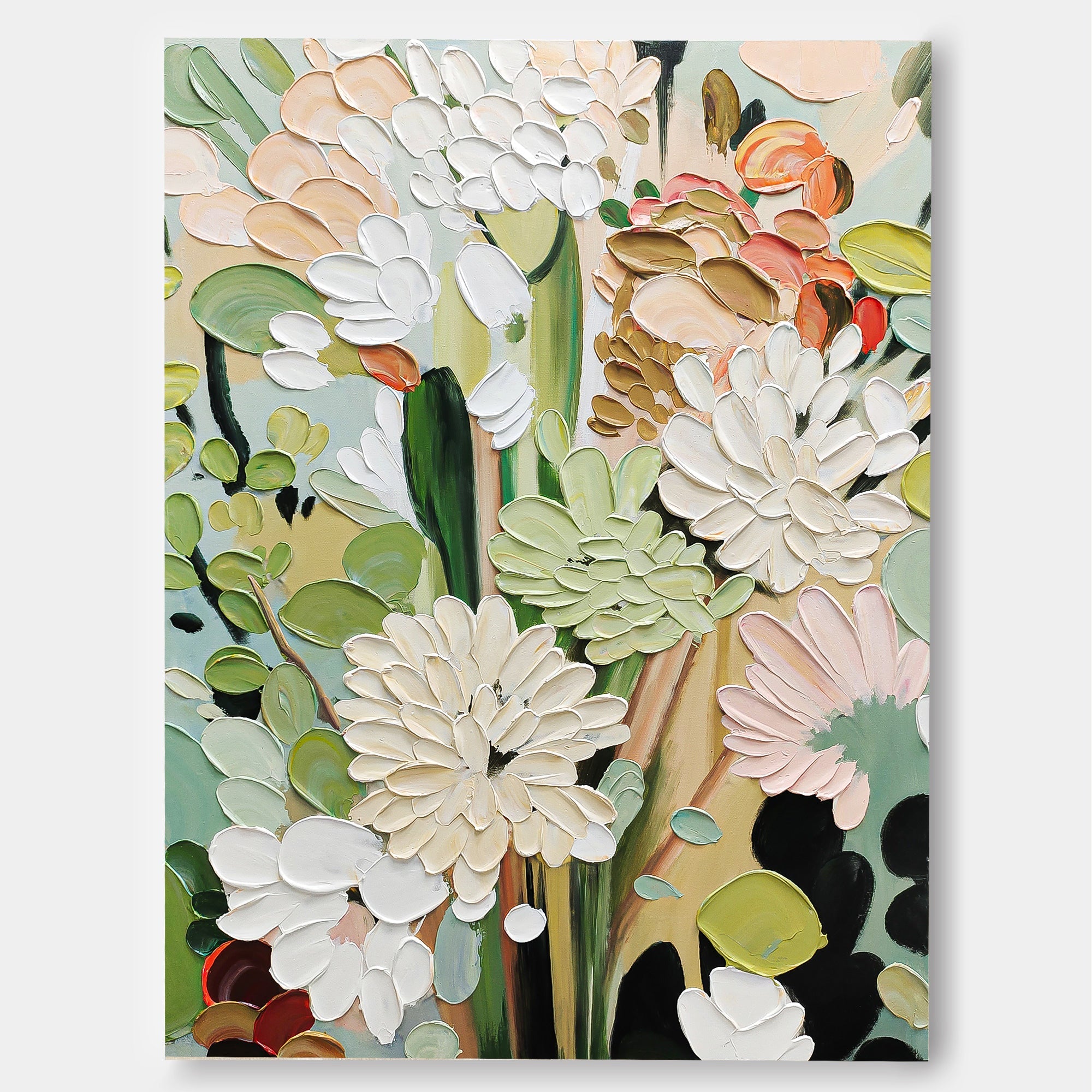 Wall Art Flower Impasto Modern Gentle Vibrant
