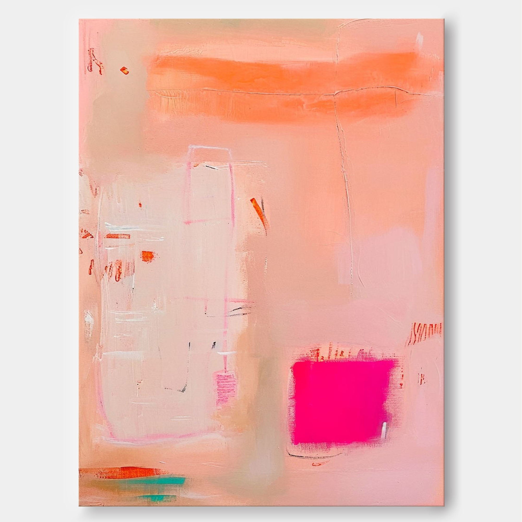 Wall Art Abstract Soft Pastel Block Playful