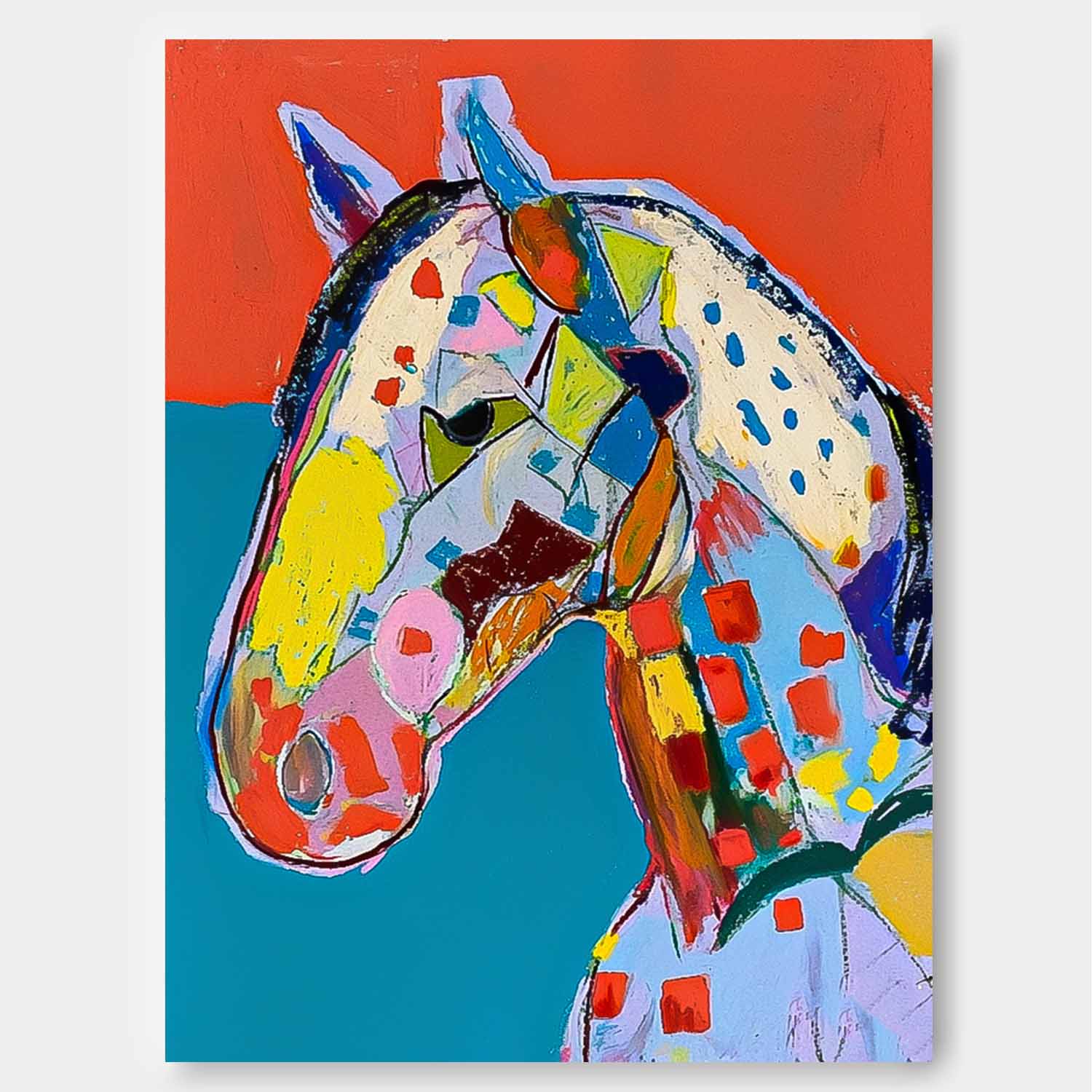 Wall Art Animal Geometric Patchwork Horse